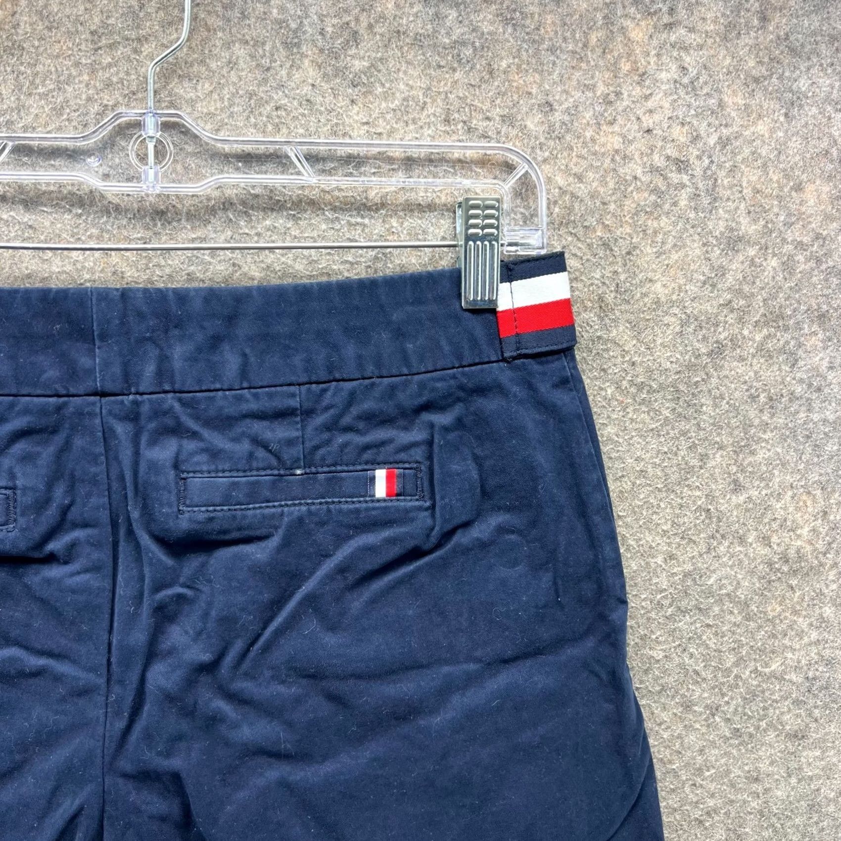 Tommy Hilfiger Tommy Hilfiger Shorts Womens 4 Blue Navy Red Chino Flat Front Classic Canvas Casual Summer Beach Size 27" / US 4 / IT 40 - 5 Thumbnail