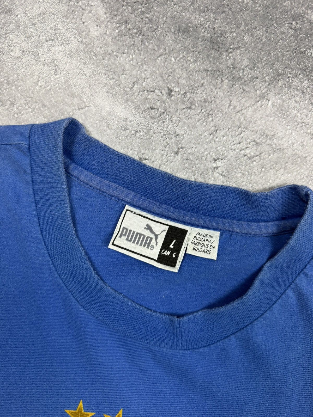 Puma Vintage Puma Italy Soccer Jersey T-Shirt Blue Blokecore Rare Size US L / EU 52-54 / 3 - 11 Thumbnail