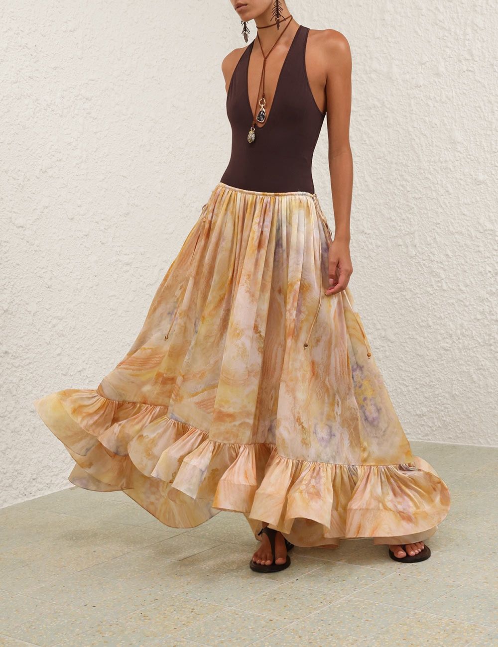 Zimmermann oc11z0226 Balance Flounce Maxi Skirt In Multicolor Size 30" / US 8 / IT 44 - 7 Thumbnail