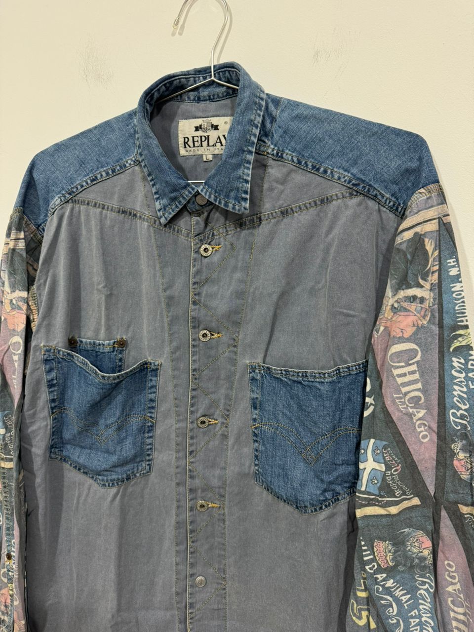 Replay × Vintage Vintage Replay Denim Shirt Size US XL / EU 56 / 4 - 3 Thumbnail