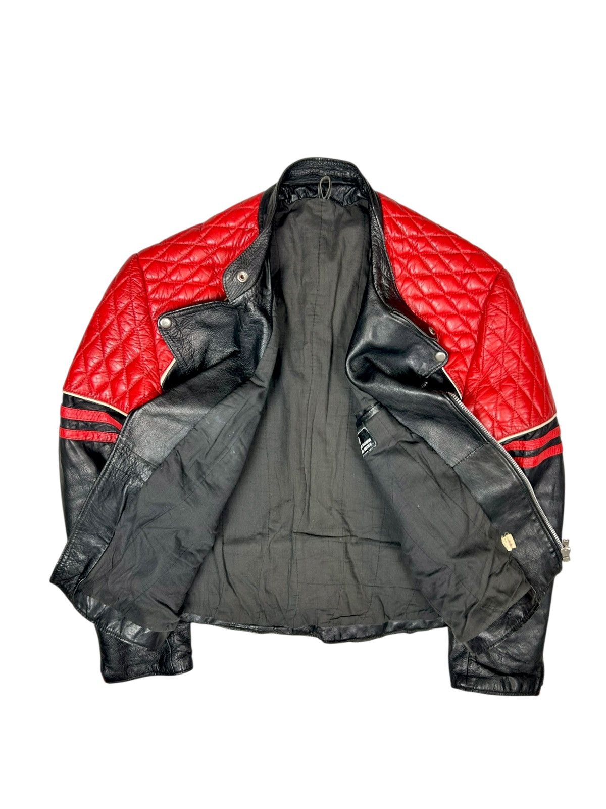 Genuine Leather Vintage 80s Retro Racing Biker Leather jacket Size US M / EU 48-50 / 2 - 3 Thumbnail