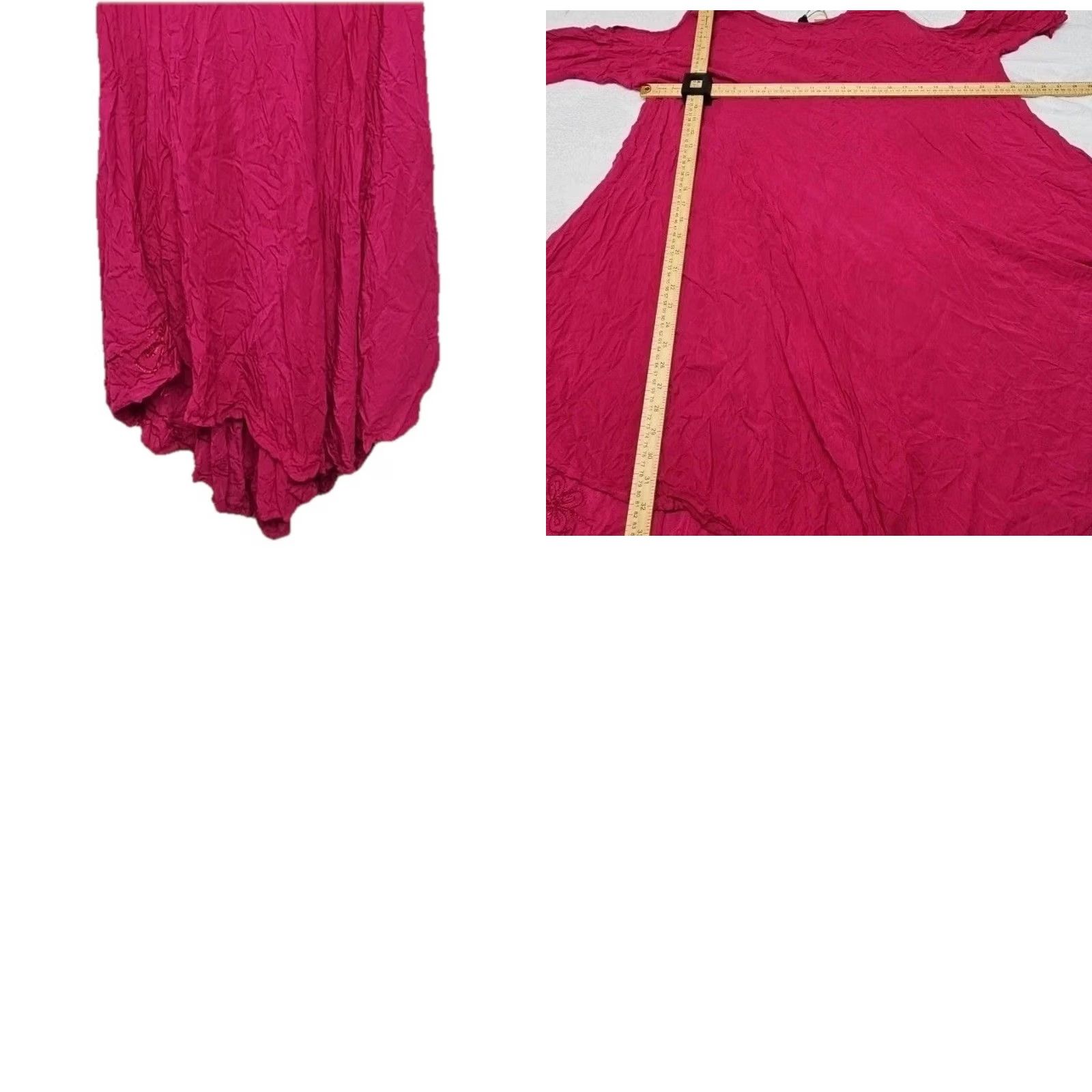Rivieras Riviera Sun Pink Embroidered Boho Tunic Dress Women’s Plus 3X Pullover Scoop Neck Knee Length Rayon Floral Embroidered Bohemian Style Womens Size XXL / US 16-18 / IT 52-54 - 8 Thumbnail