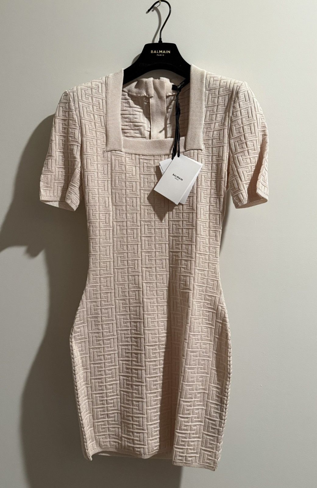 BALMAIN ‘25 Knit PB Labyrinth Mini Dress *New With Tags*