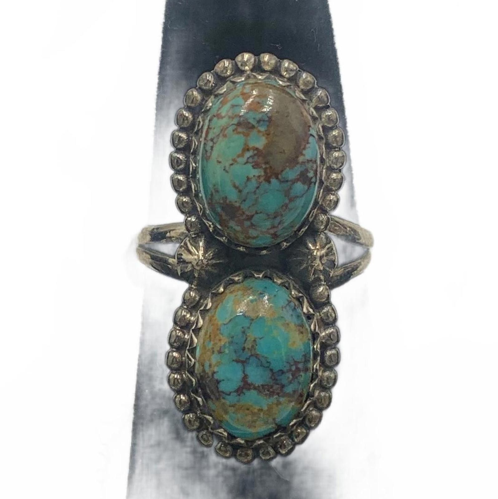Other Sterling Silver Royston Turquoise Granule Framed Ring Size ONE SIZE - 7 Thumbnail