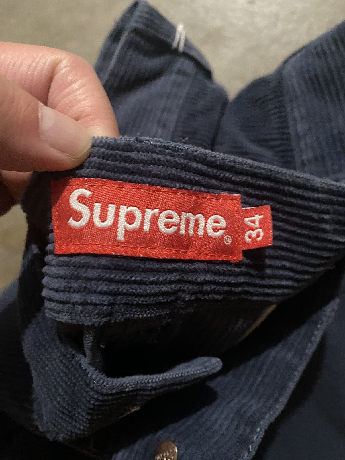 Supreme Supreme Navy Corduroy Pants Size US 34 / EU 50 - 2 Thumbnail