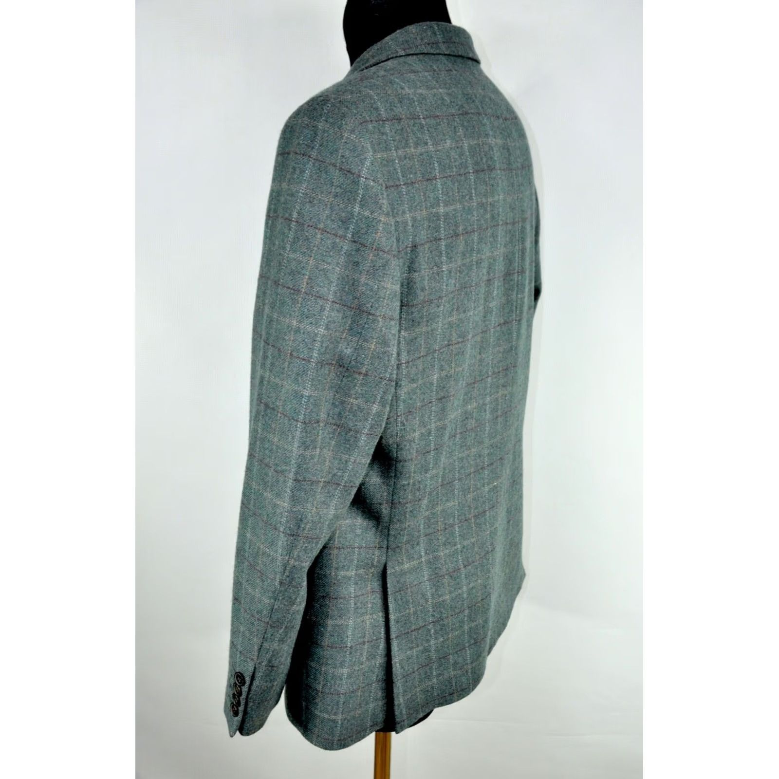 Vintage RACING GREEN HERITAGE TWEED BLAZER Jacket Men 44 Check Green Wool Blend Casual Formal Blazer 2 Piece Size 44R - 5 Thumbnail