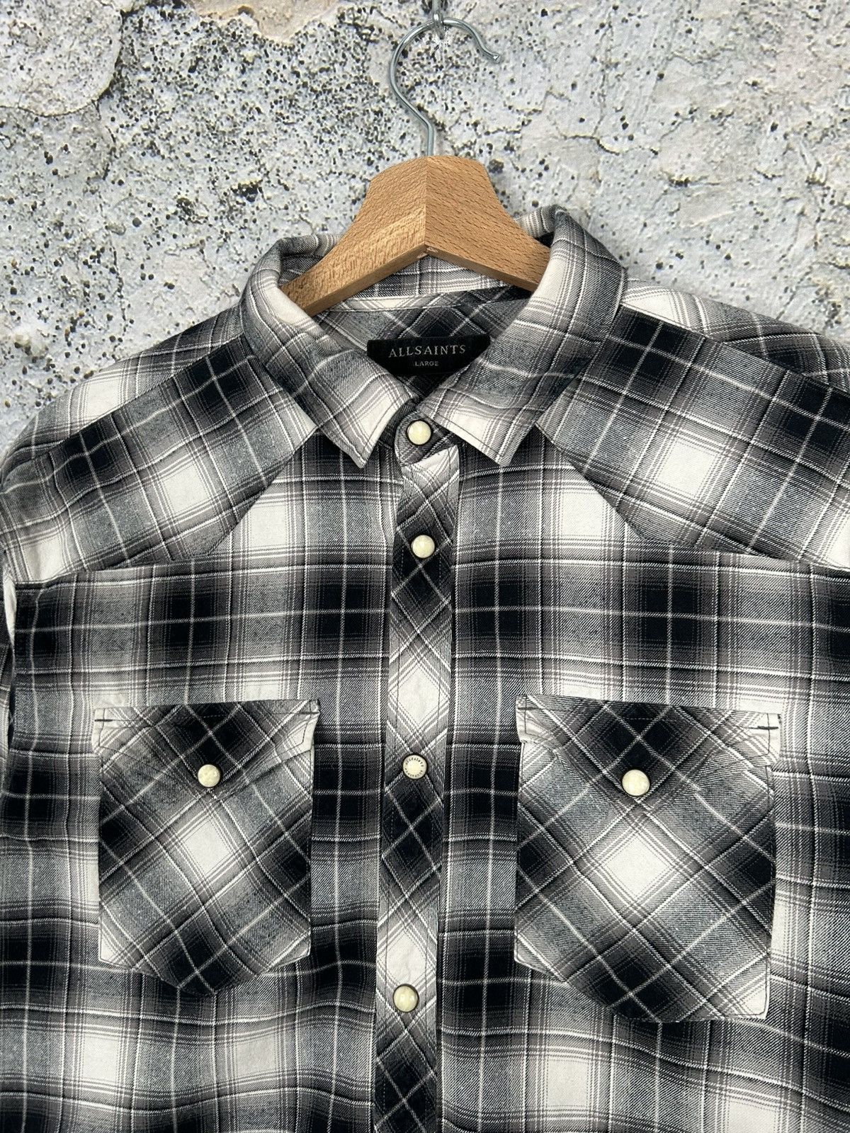 Allsaints Vintage Allsaints Tartan Shirt Checkered Designer Streetwear Size US L / EU 52-54 / 3 - 3 Thumbnail