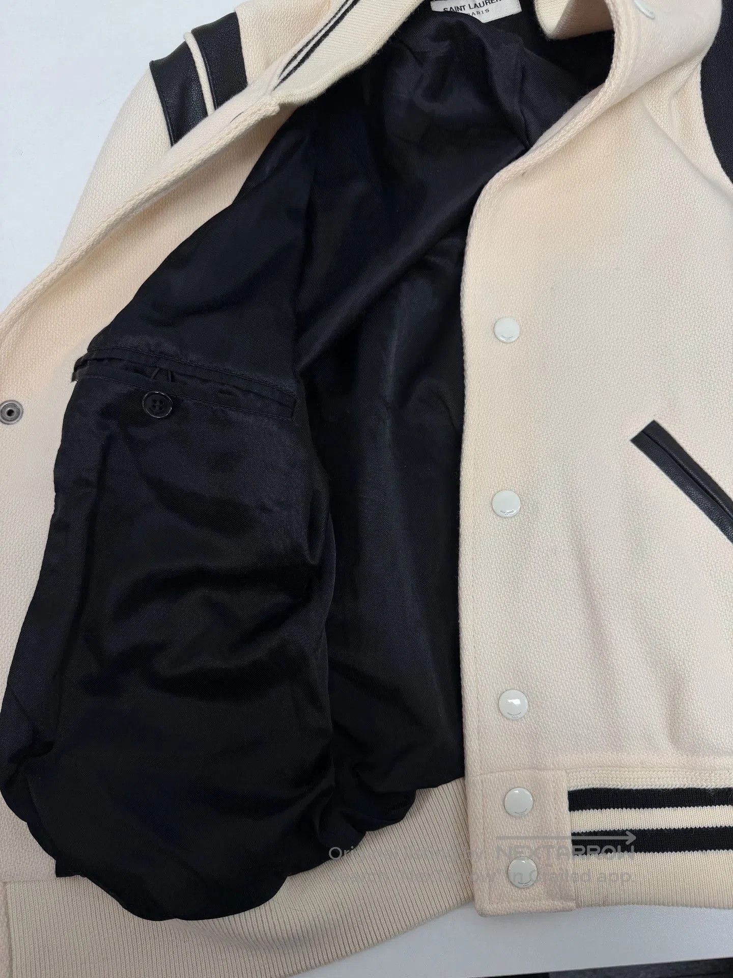 Saint Laurent Paris Saint Laurent Beige Baseball Jacket. Size US S / EU 44-46 / 1 - 7 Thumbnail