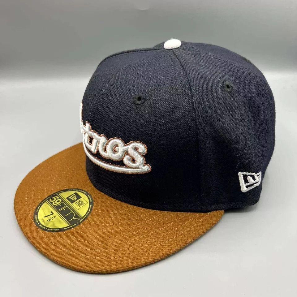 New Era Houston Astros Hat Men 7 5/8 59Fifty New Era MLB Fitted Cap Size ONE SIZE - 4 Thumbnail