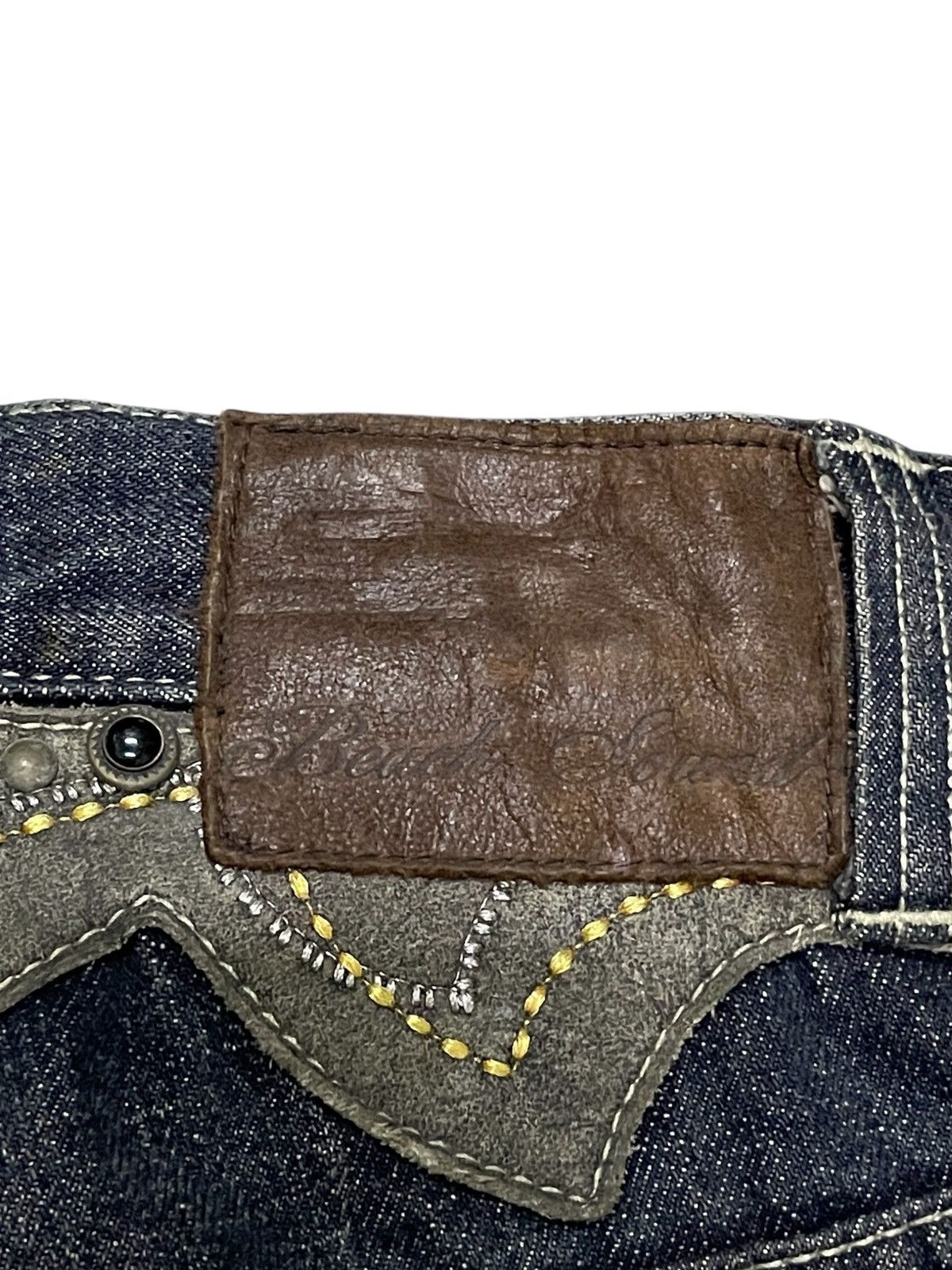 Japanese Brand × Tornado Mart Beach Sound Japan Studded Gems Leather Snake Trimmed Jeans Size US 30 / EU 46 - 18 Thumbnail