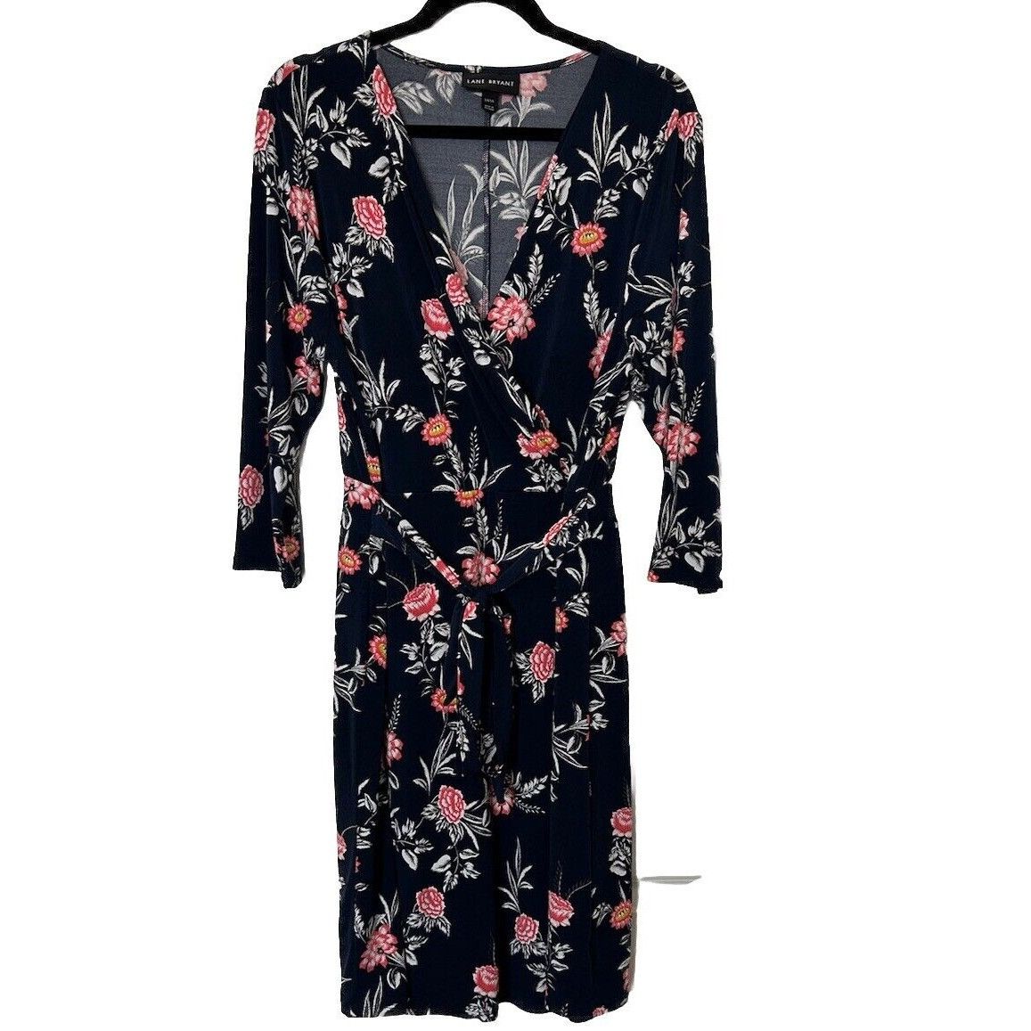 Other Lane Bryant Womens Blue Floral Faux Wrap Dress Sz 14/16 Stre Size XL / US 12-14 / IT 48-50 - 1 Thumbnail