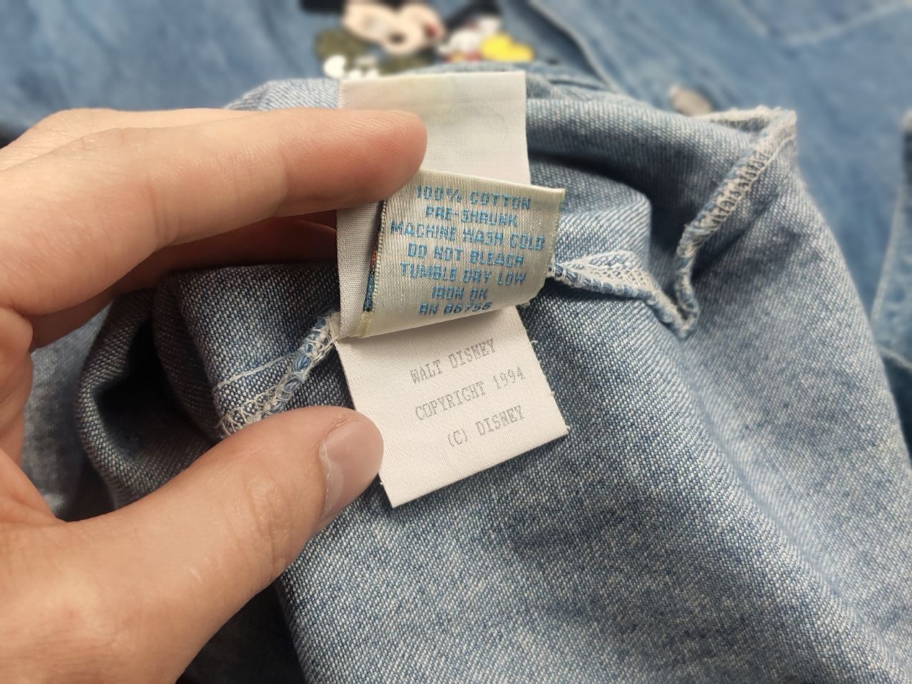 Vintage Vintage 90's Too Cute Logo Disney Baggy Denim Shirt Size US XL / EU 56 / 4 - 19 Thumbnail
