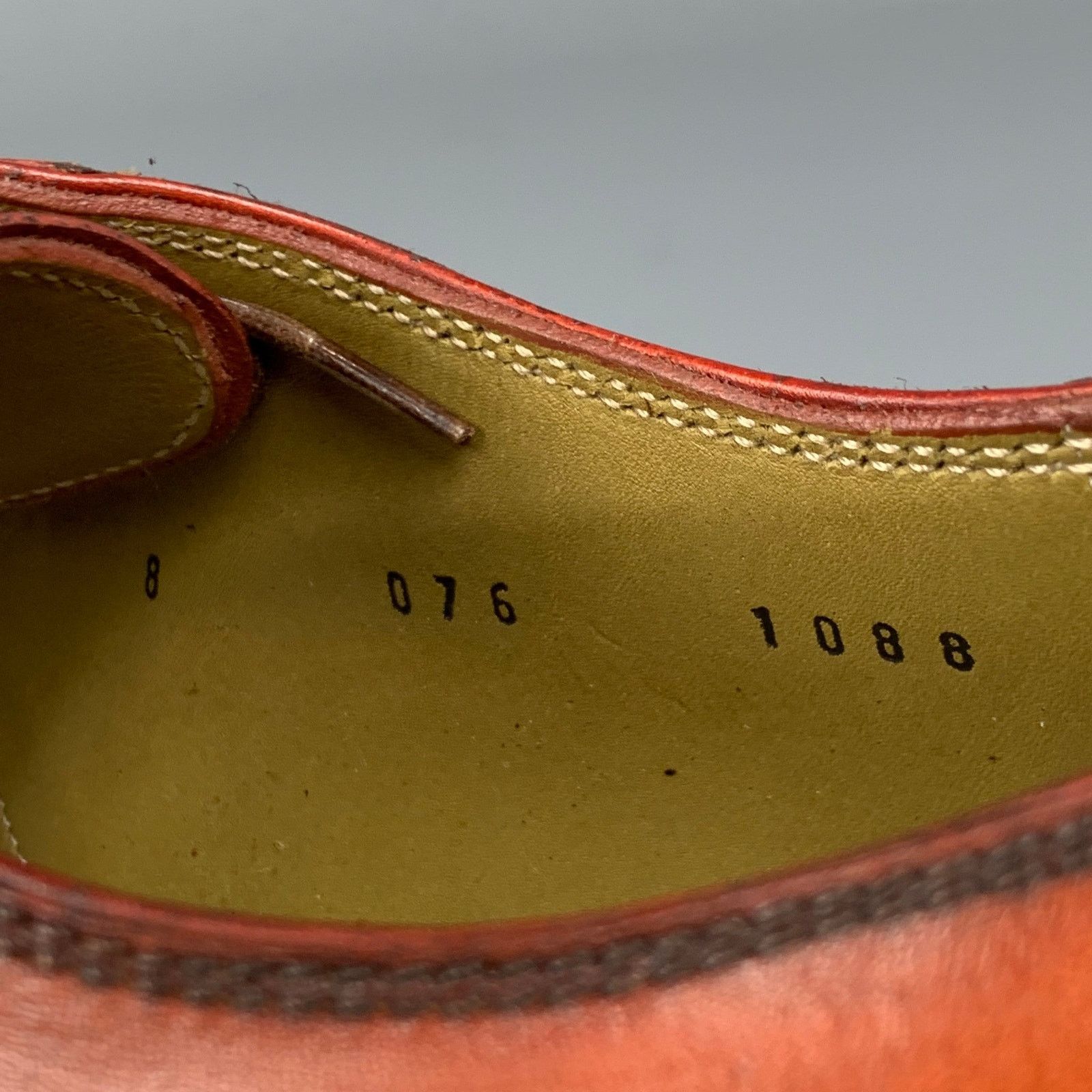 Other STEFANOBI Cognac Contrast Stitch Leather Lace Up Shoes Size US 8 / EU 41 - 6 Thumbnail