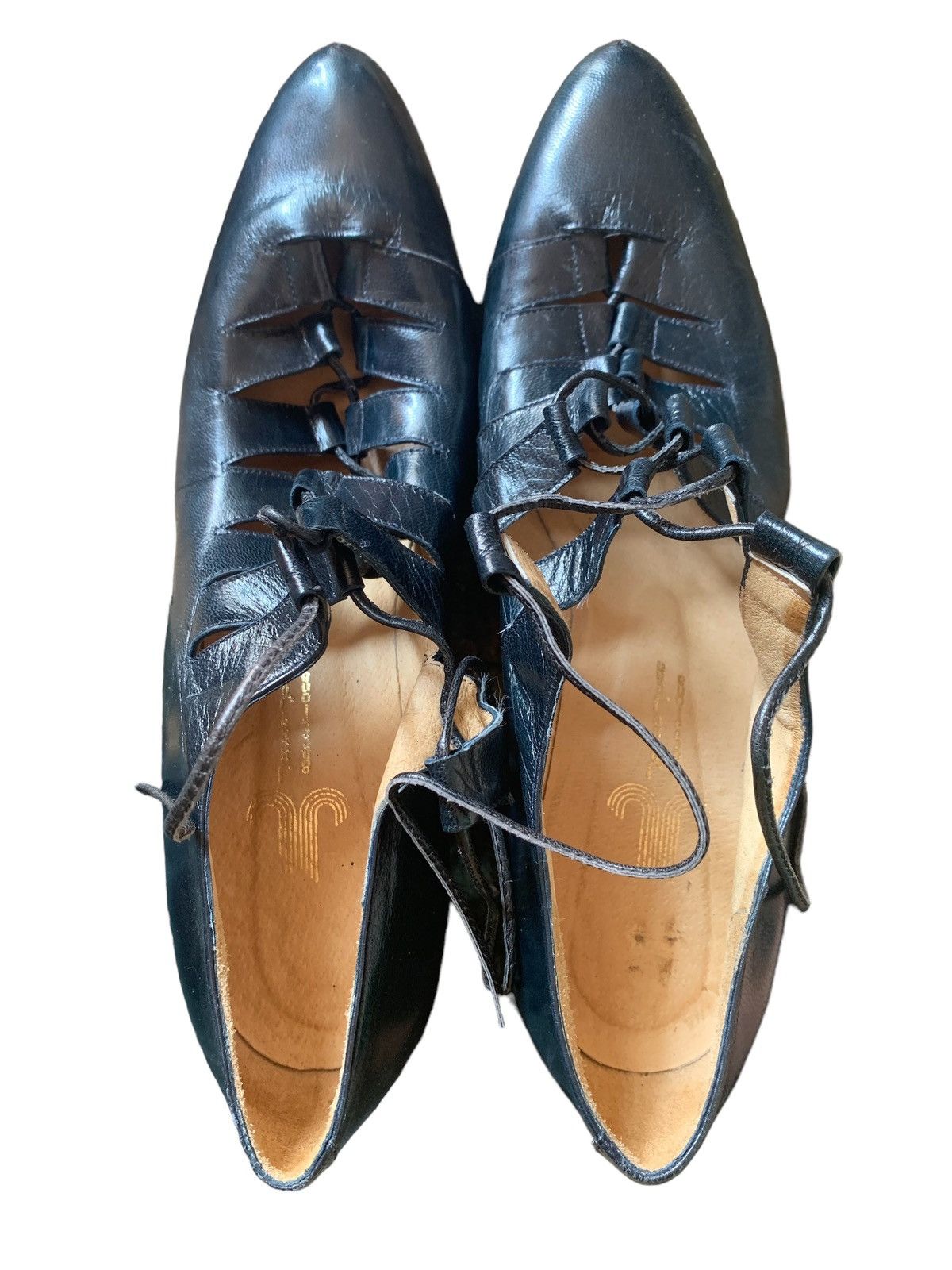 Other Blue leather laced heels Size US 8.5 / IT 38.5 - 5 Thumbnail