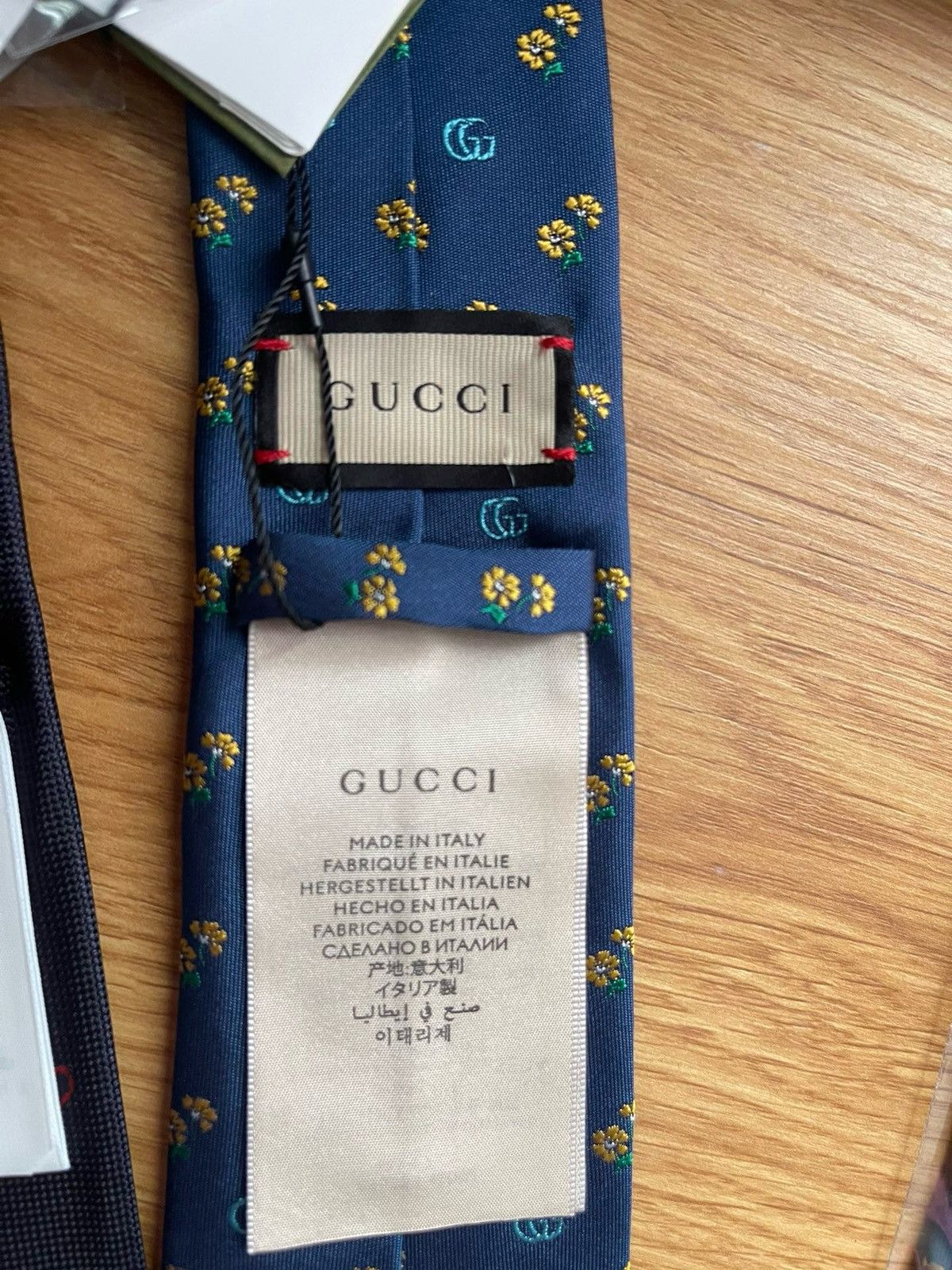 Gucci Silk blue print tie Size ONE SIZE - 2 Thumbnail