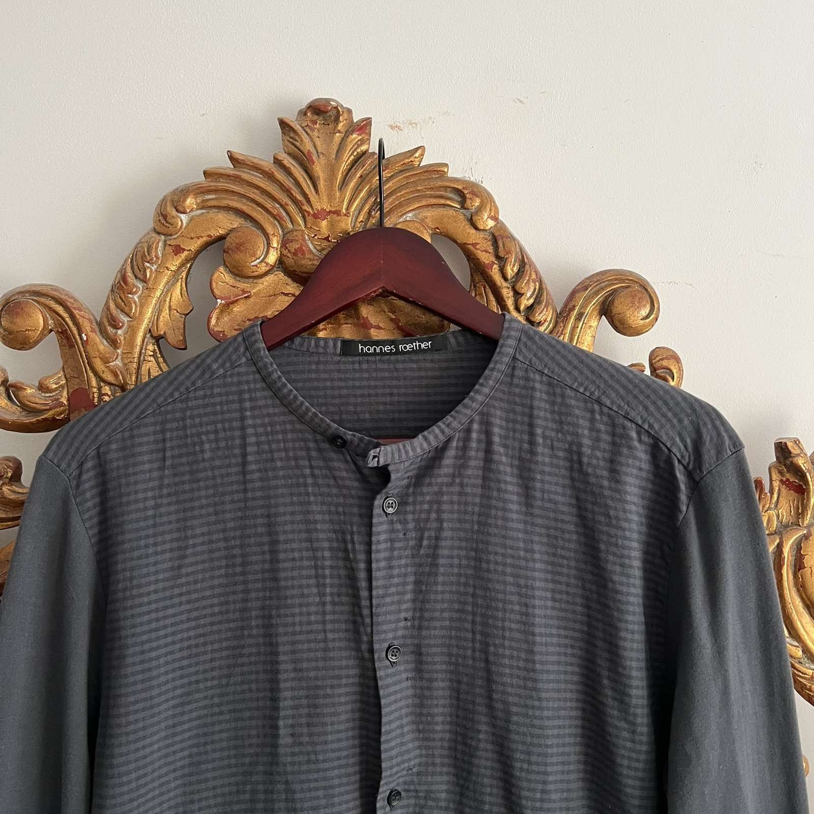 hannes roether Hannes Roether Men Black Avant Garde Button Up Shirt Size US M / EU 48-50 / 2 - 3 Thumbnail