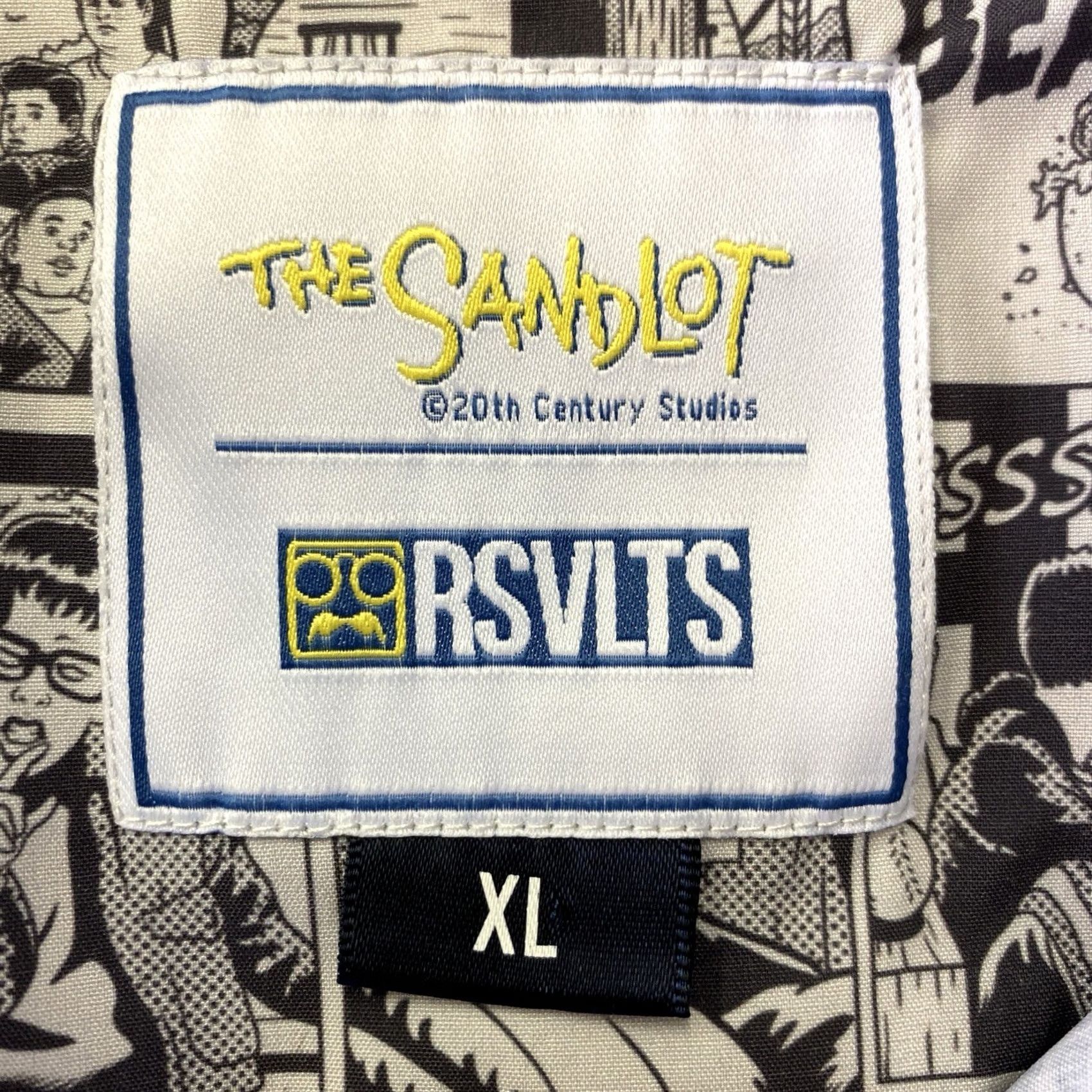 Greats RSVLTS The Sandlot Great Hambino Button Up Shirt Mens XL White Graphic Print Short Sleeve Casual Comfort Blue Polyester MLB Preppy The Roosevelts Size US XL / EU 56 / 4 - 3 Thumbnail