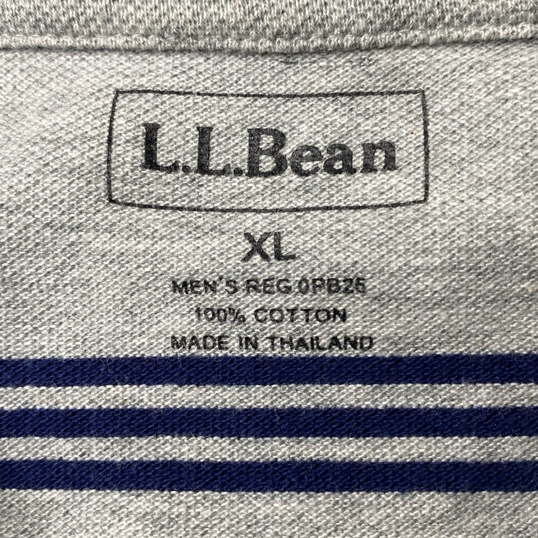Vintage VINTAGE LL Bean Polo Shirt Mens XL Gray Striped 0PB25 Size US XL / EU 56 / 4 - 2 Thumbnail