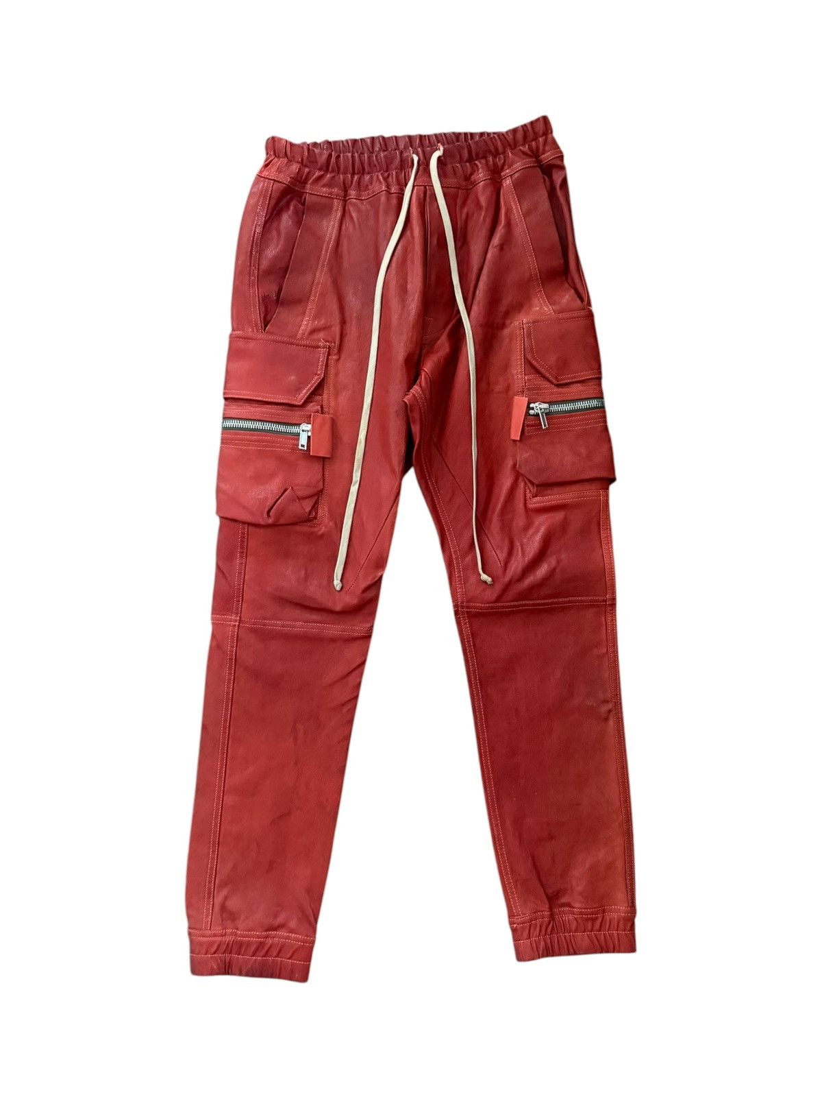 Rick Owens Rick Owens Strobe Goat Leather Mastadon Cargo Zipper Pants Size US 32 / EU 48 - 1 Thumbnail