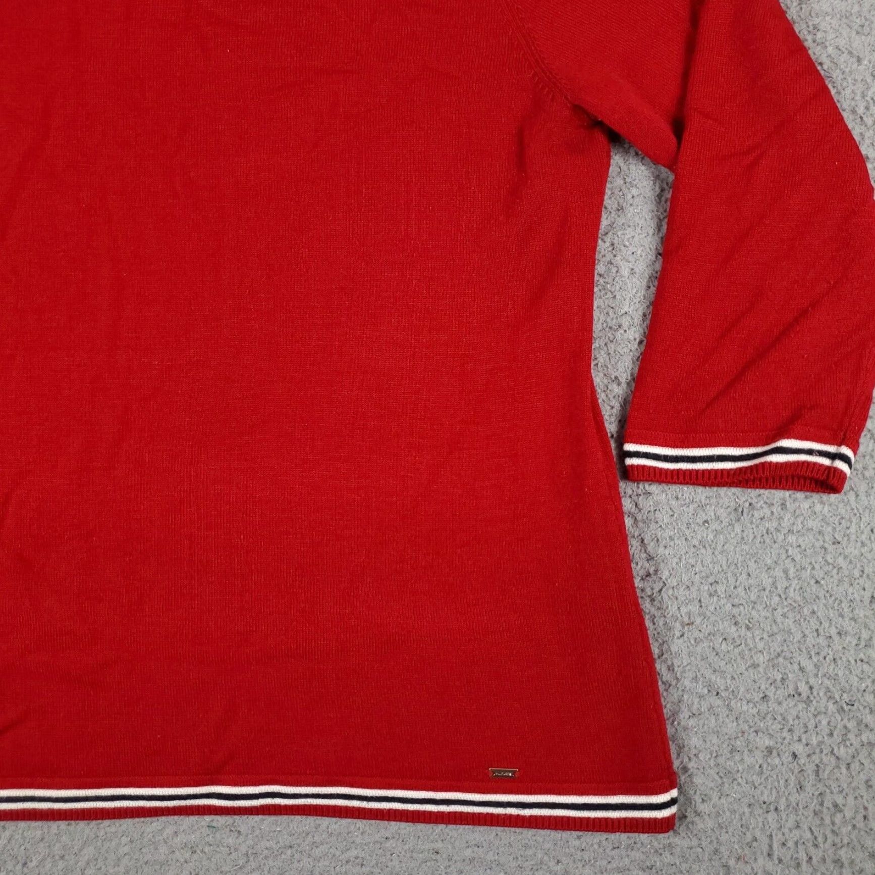 Tommy Hilfiger Tommy Hilfiger Womens Red Turtleneck Sweater Large Long Sleeve Cotton Blend Pullover Casual Business Size L / US 10 / IT 46 - 4 Thumbnail