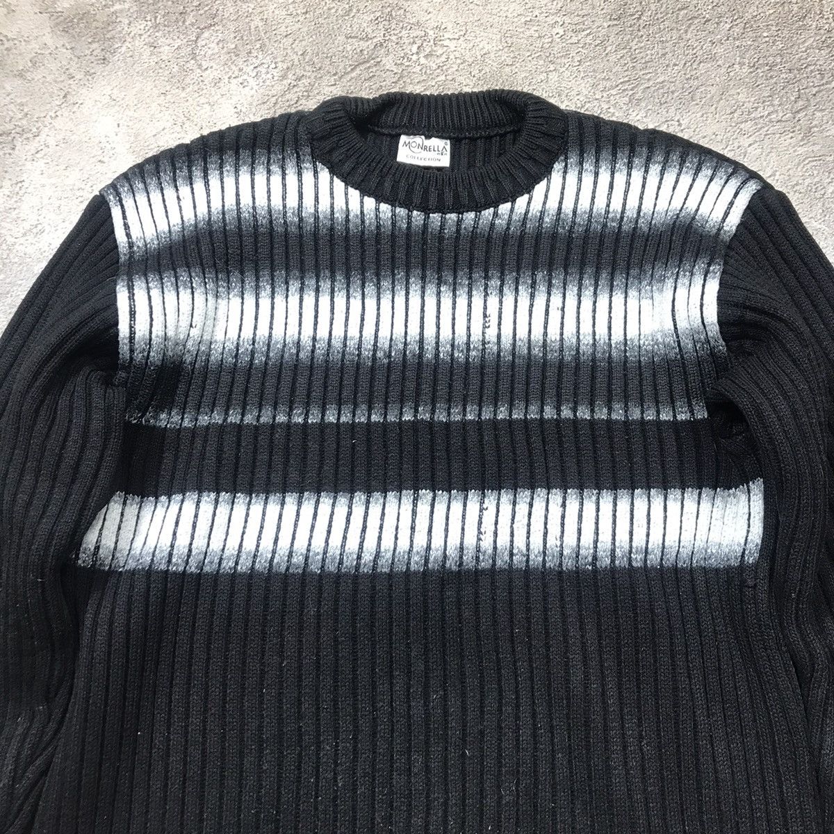 Vintage Vintage 90s Oversized Abstract Striped Knit Sweater Grunge L Size US L / EU 52-54 / 3 - 3 Thumbnail