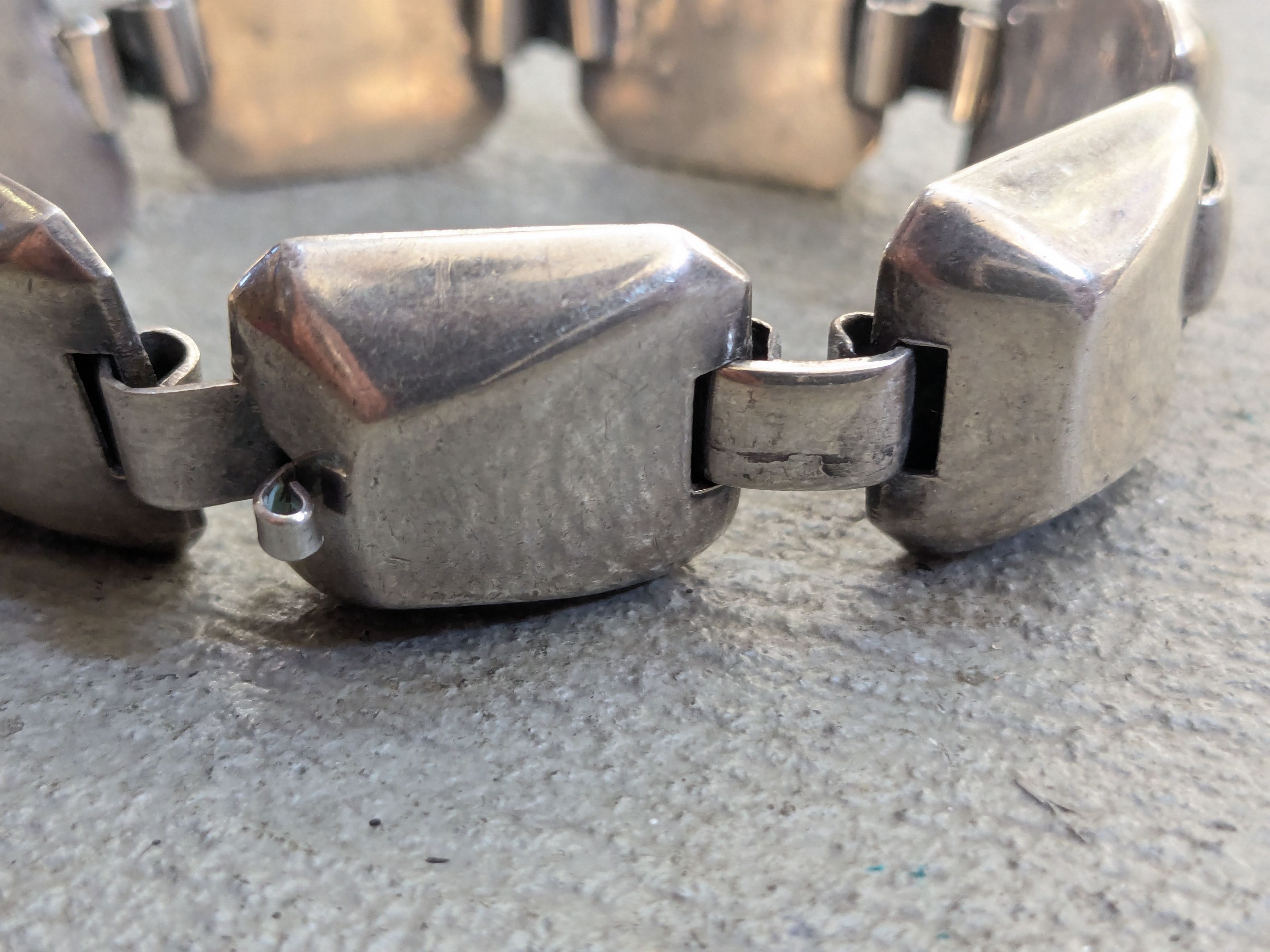 Sterling Silver Vintage Sterling Silver Bracelet Square Modern Abstract Size ONE SIZE - 5 Thumbnail