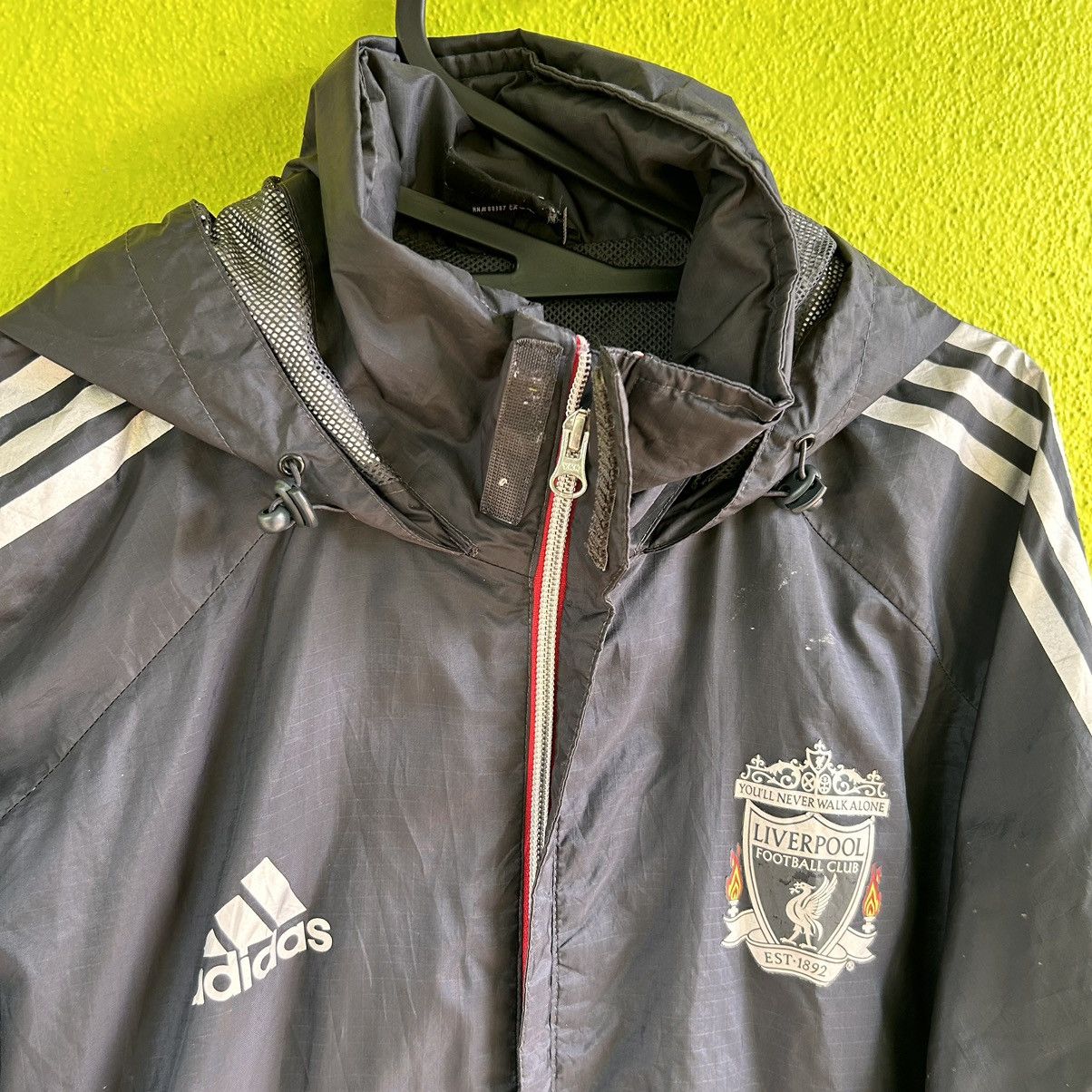 Vintage Vintage Liverpool Adidas Distressed Jacket Hoodie Size US L / EU 52-54 / 3 - 6 Thumbnail