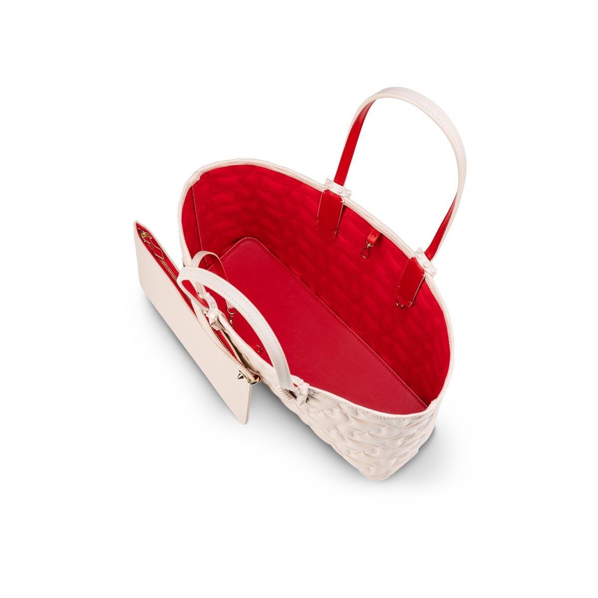 Christian Louboutin oc11z0525 Cabata Small Nappa Embossed CI Mono in Beige Size ONE SIZE - 4 Thumbnail