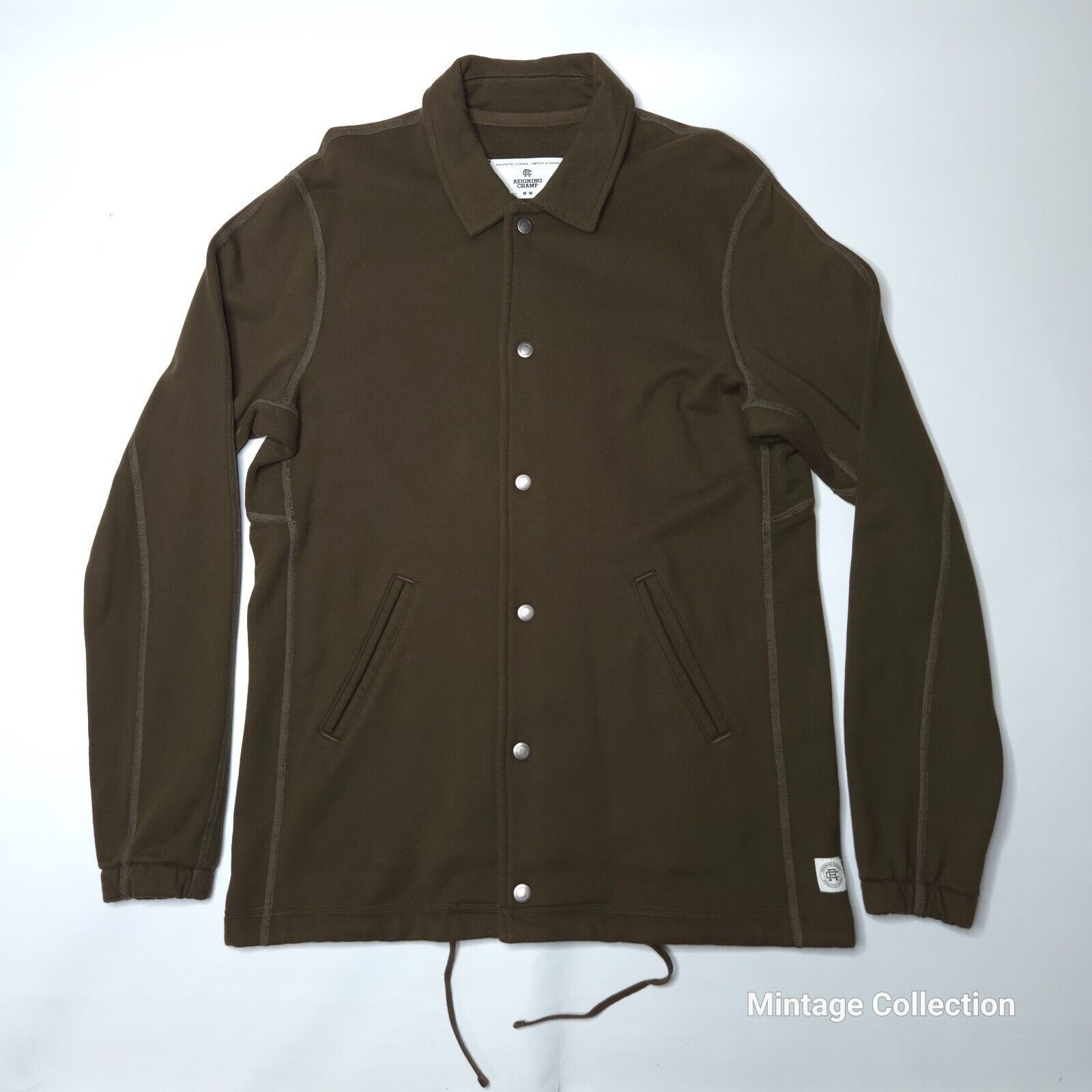 Reigning Champ Reigning Champ Coach Jacket Shirt Olive Green Button Up Sz M Size US M / EU 48-50 / 2 - 2 Thumbnail
