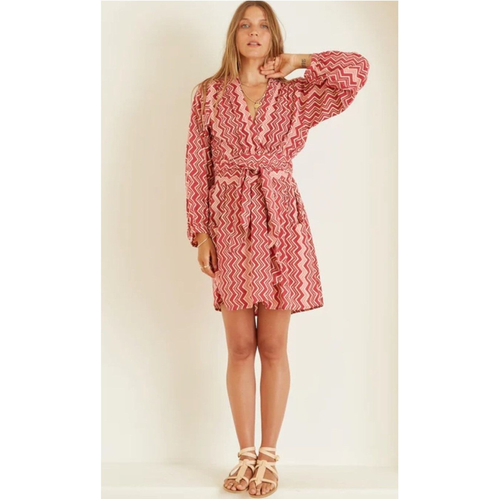 Natalie Martin Natalie Martin Nico L/S Mini batik long sleeve wrap dress M Size M / US 6-8 / IT 42-44 - 15 Thumbnail