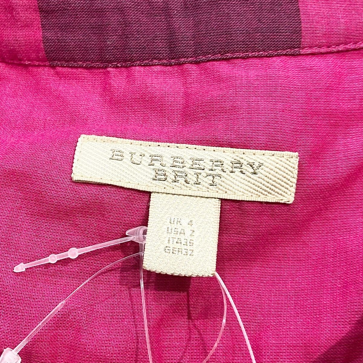 Burberry Burberry check-pattern shirt dress in fuschia and black Size XS / US 0-2 / IT 36-38 - 3 Thumbnail