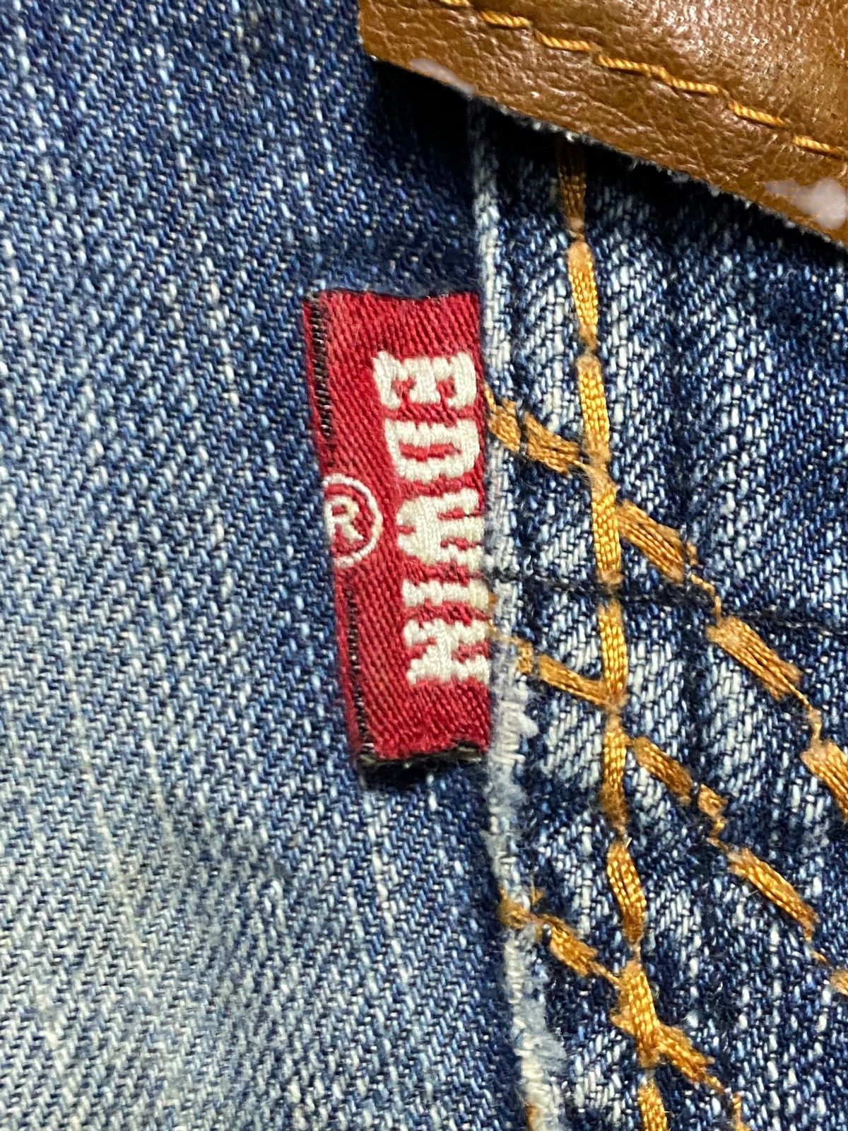 Japanese Brand Vintage Edwin 431 XVS Blue Wash Distressed Flare Jeans Size US 31 - 17 Thumbnail