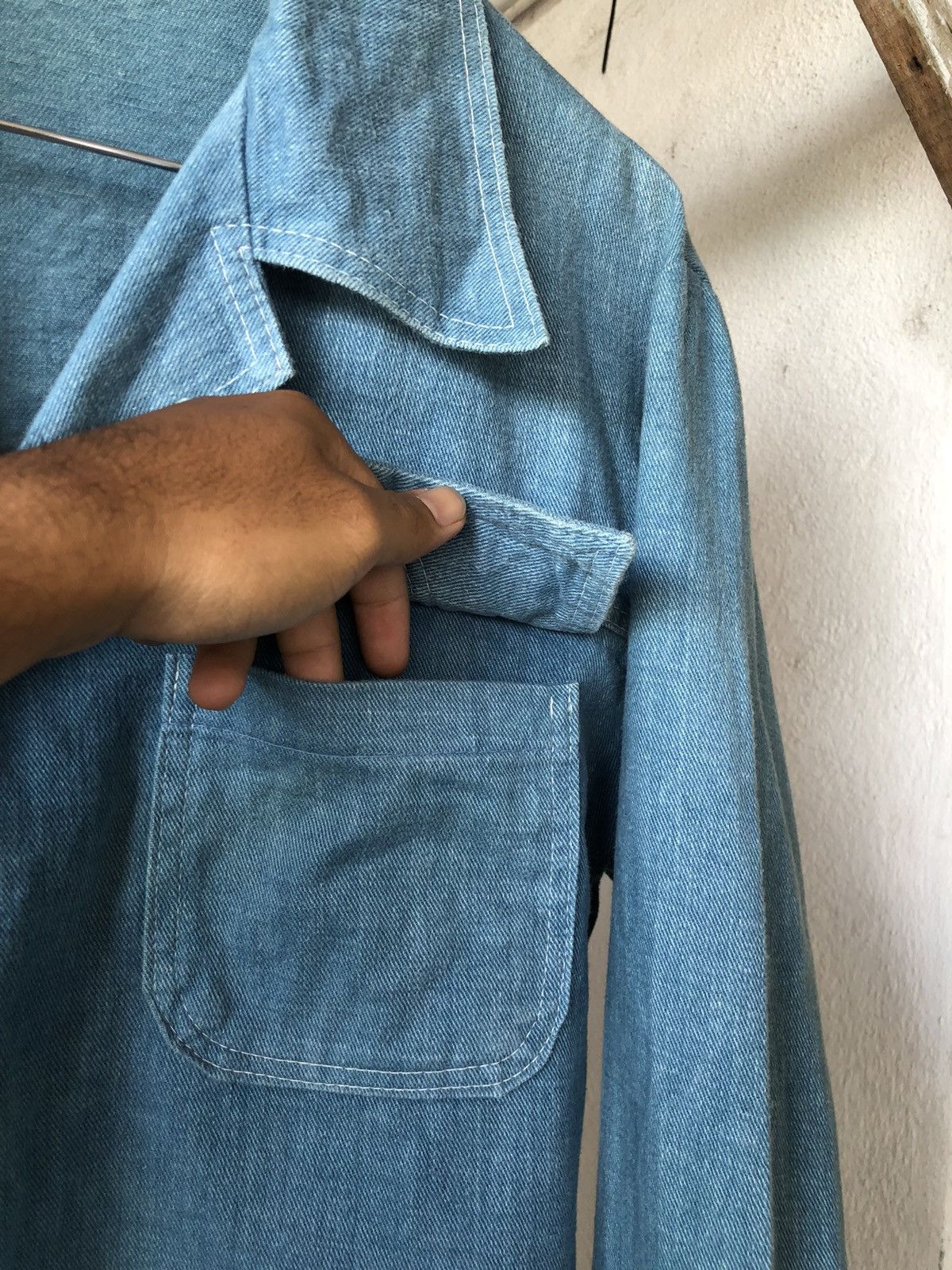 Sears Vintage 70s Sears Thick Denim Western Shirt Size US L / EU 52-54 / 3 - 6 Thumbnail