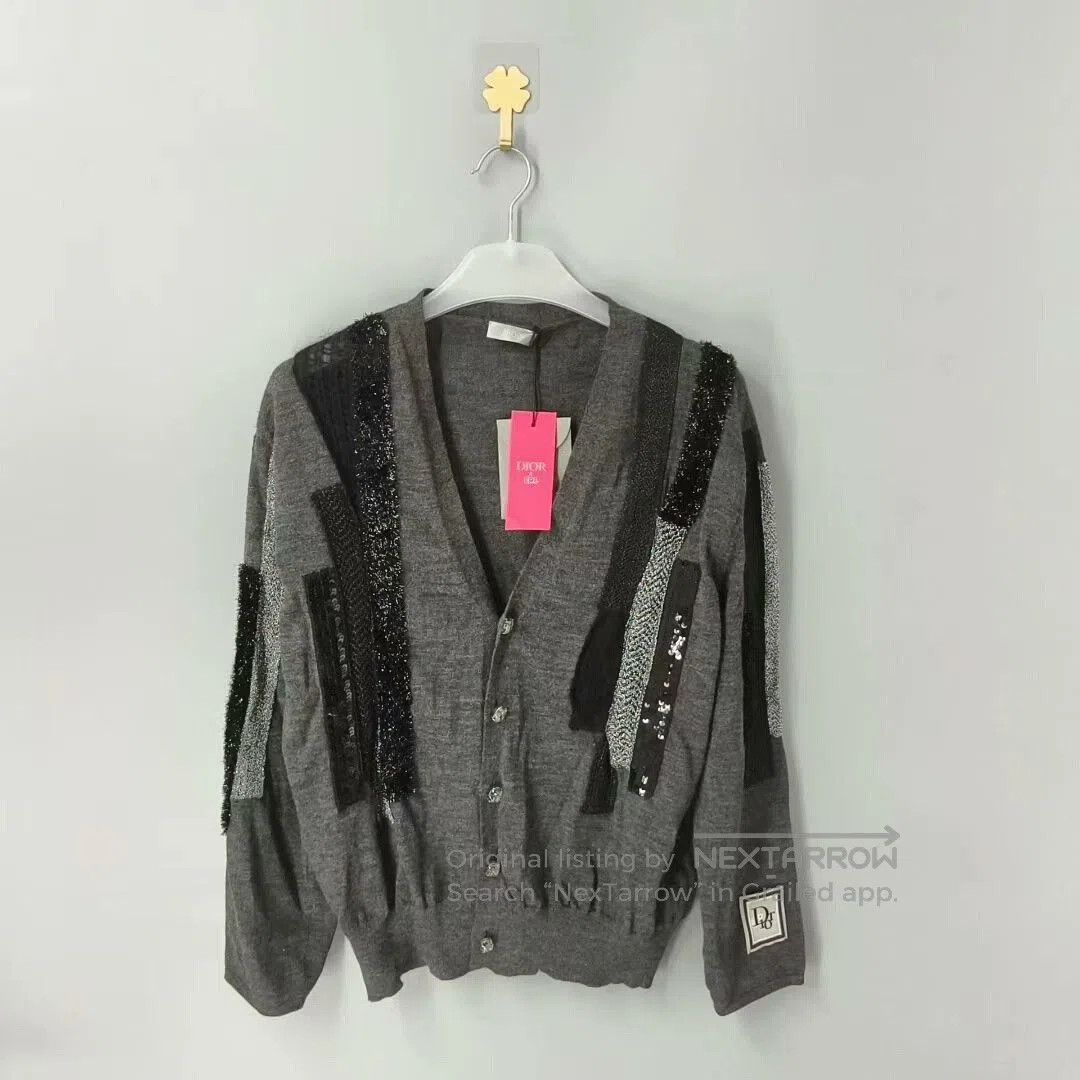 Dior Dior x ERL Wool Sequin Embroidered Cardigan. Size L / US 10 / IT 46 - 1 Thumbnail
