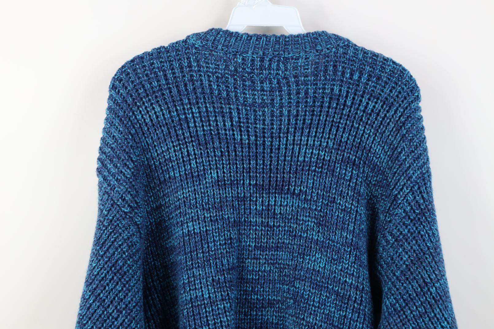 Vintage Vintage 90s Streetwear Ribbed Knit Crewneck Sweater Blue Size US L / EU 52-54 / 3 - 8 Thumbnail