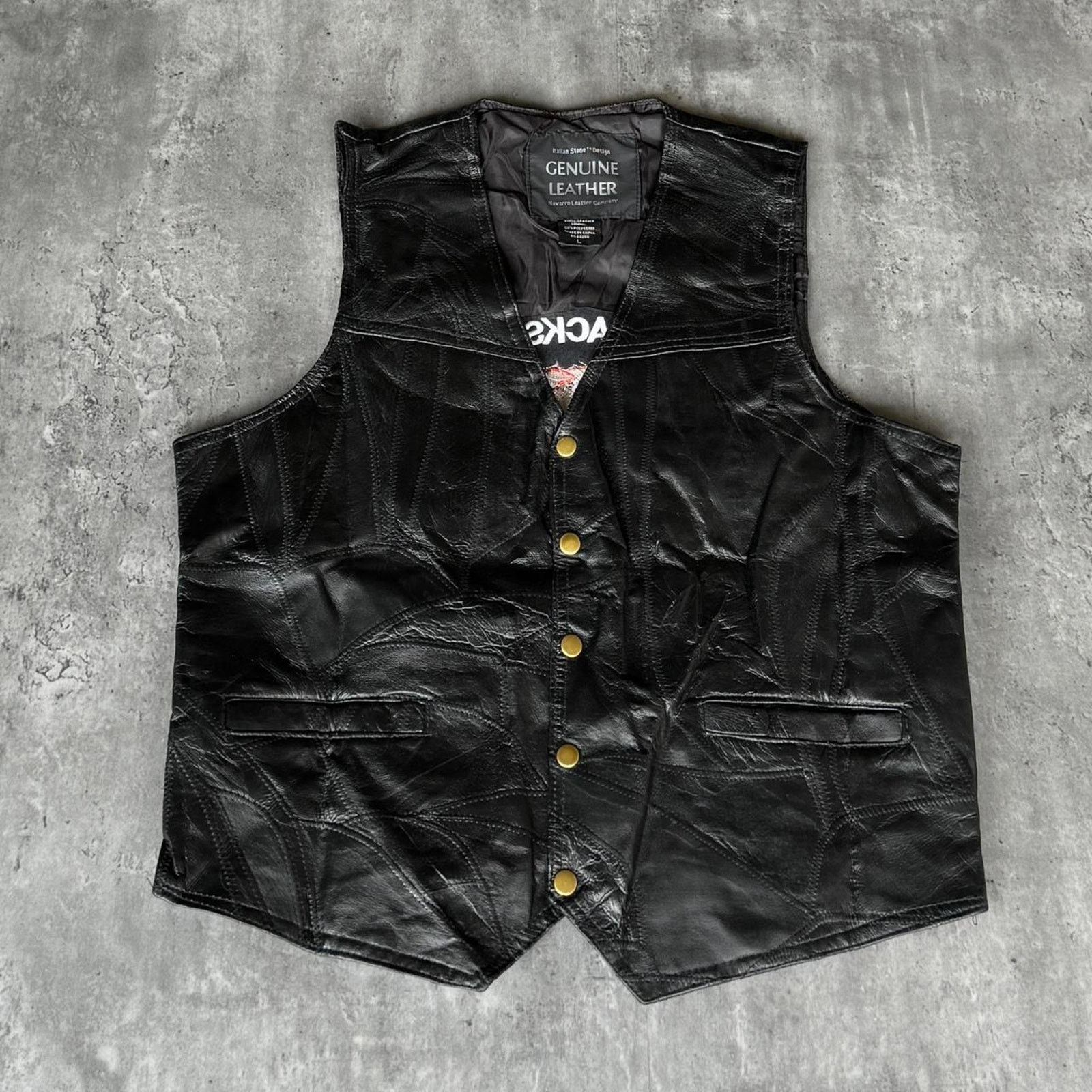 Harley Davidson × Playboi Carti × Vintage Crazy Y2K Biker Embroidered Leather Grunge Opium Harley Vest Size US L / EU 52-54 / 3 - 2 Thumbnail