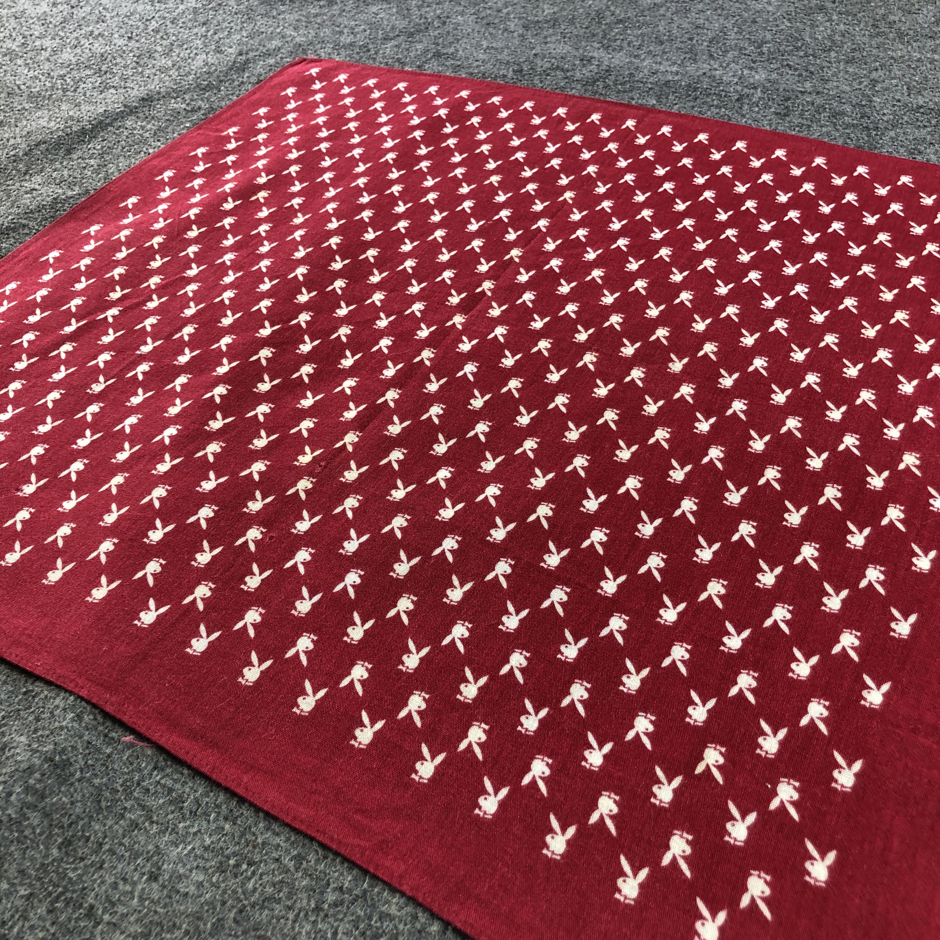 Playboy × Vintage Playboy Rabbit Head Handkerchief Neckerchief Bandana H2475 Size ONE SIZE - 3 Thumbnail