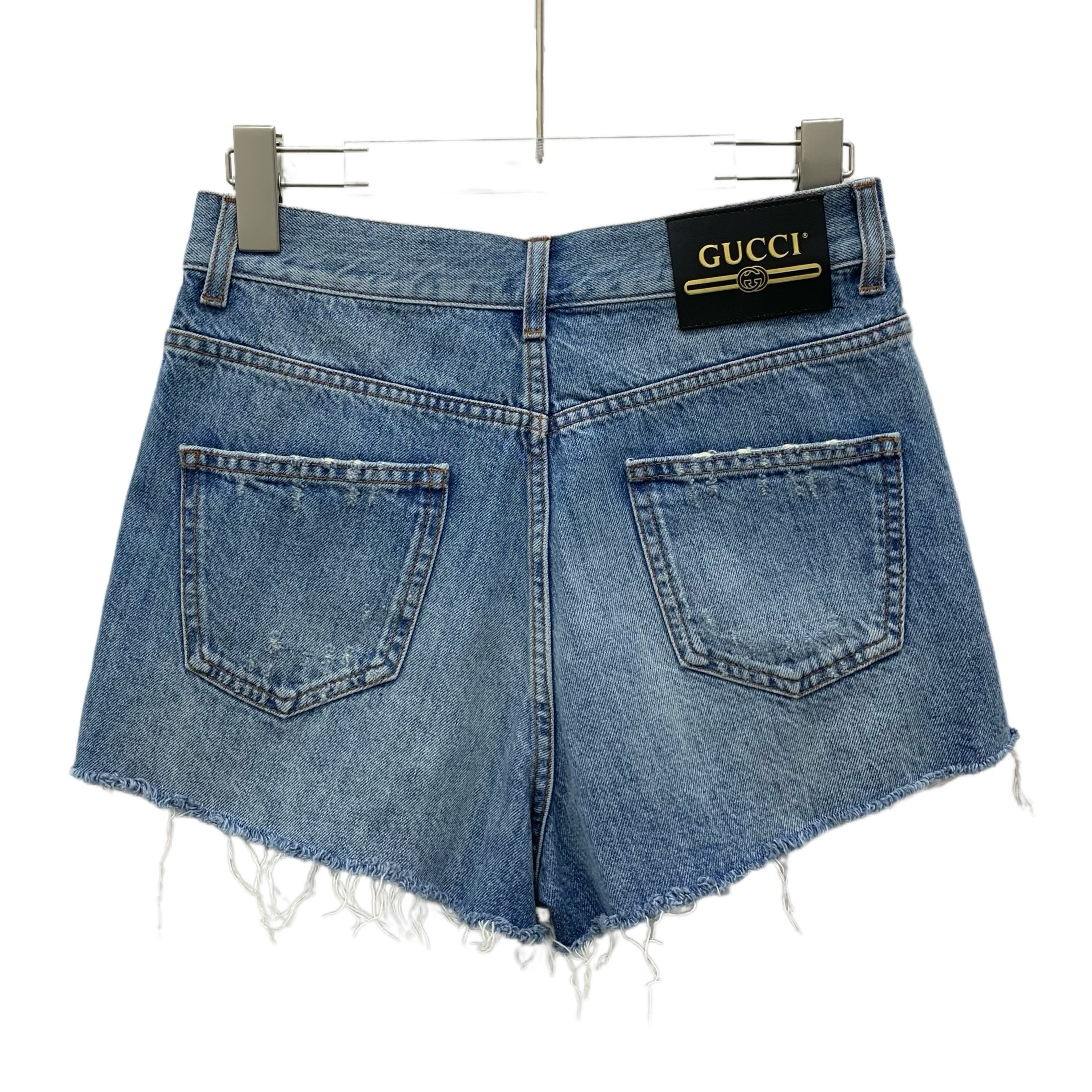 Gucci Gucci Washed Apple Logo Shorts in Blue (Size 29) Size 29" - 7 Thumbnail