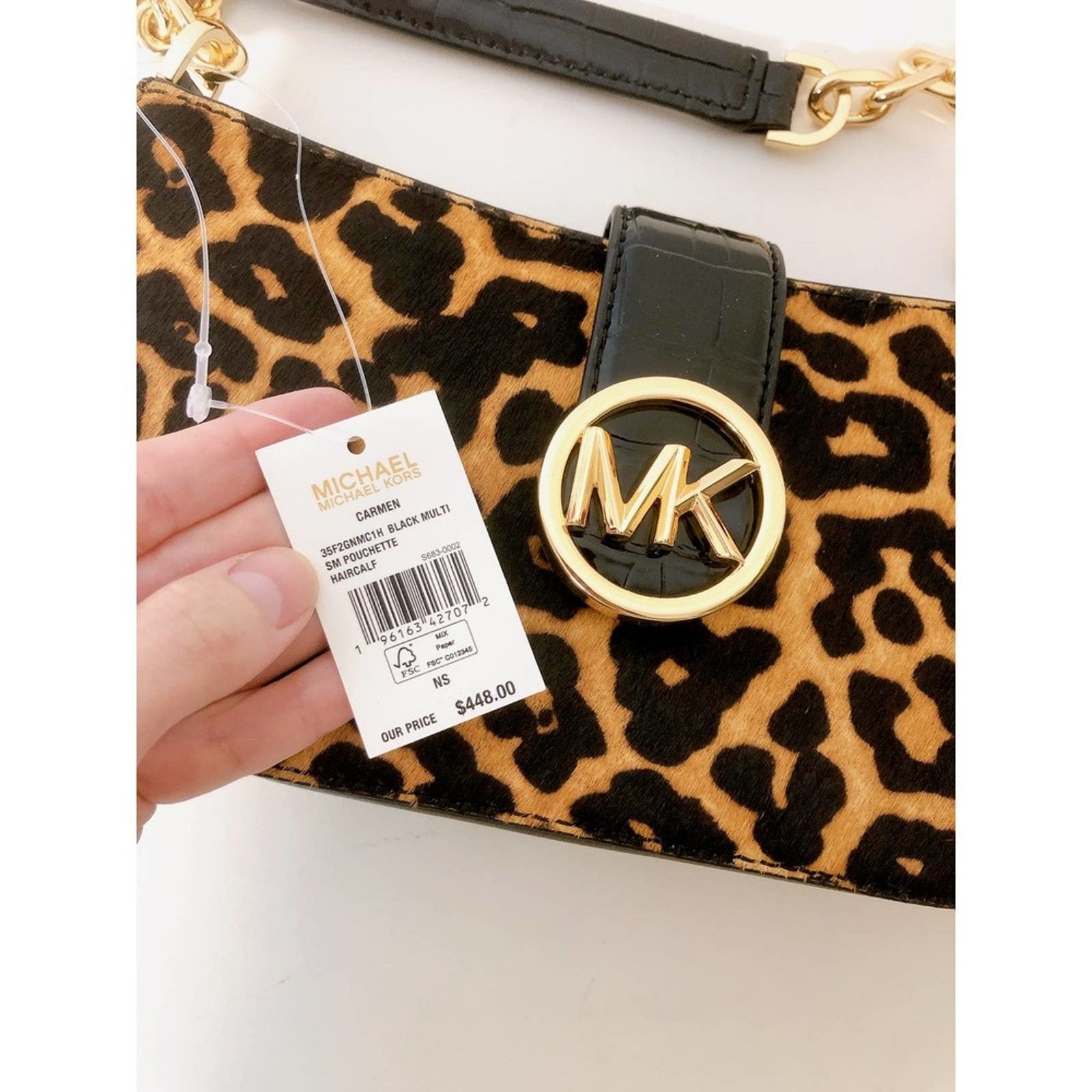 Michael Kors Michael Kors 35F2GNMC1H Carmen SM Embossed Shoulder Chain Size ONE SIZE - 8 Thumbnail