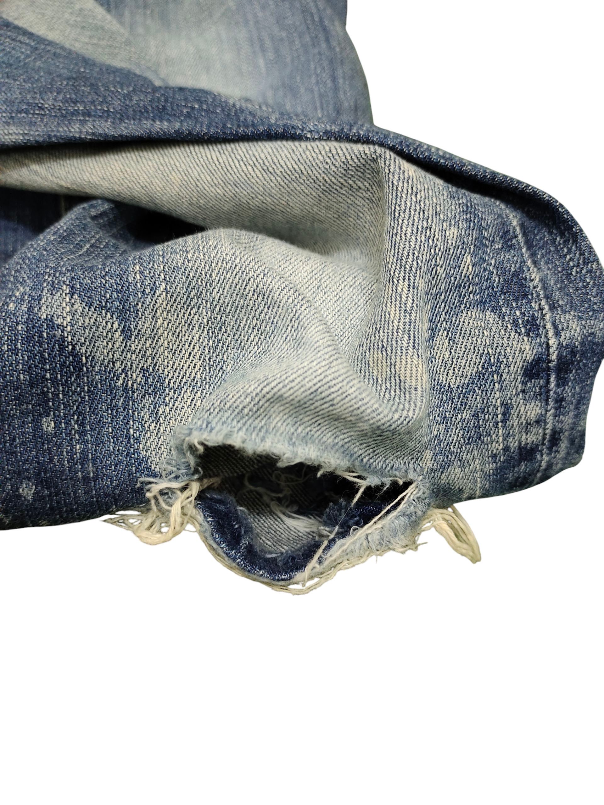 Kapital Vanquish Japan Clawmark Distress Faded Denim Jeans Size US 34 / EU 50 - 14 Thumbnail
