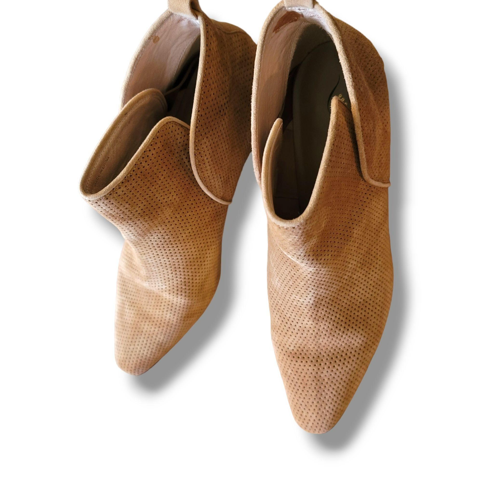 Other Nina Originals Tan Ankle Boot Perforated Stacked Heel Woman' Size US 11 / IT 41 - 4 Thumbnail