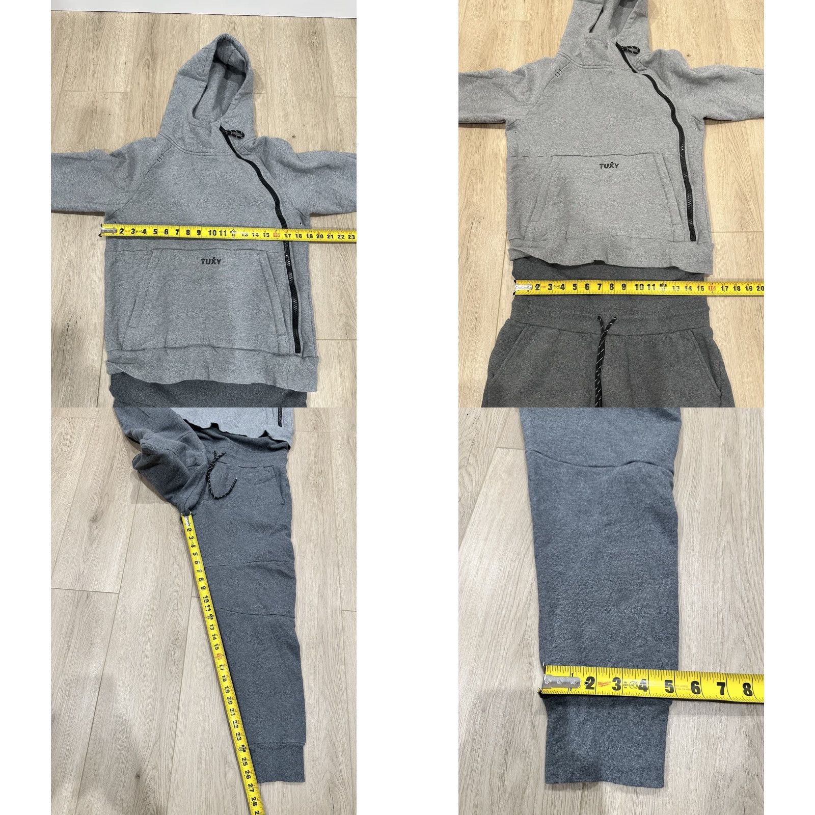 Vintage Tuxy Mens One Piece Jumpsuit Gray Dark Hoodie Sweatsuit Zip Drawstring Small Size US S / EU 44-46 / 1 - 9 Thumbnail