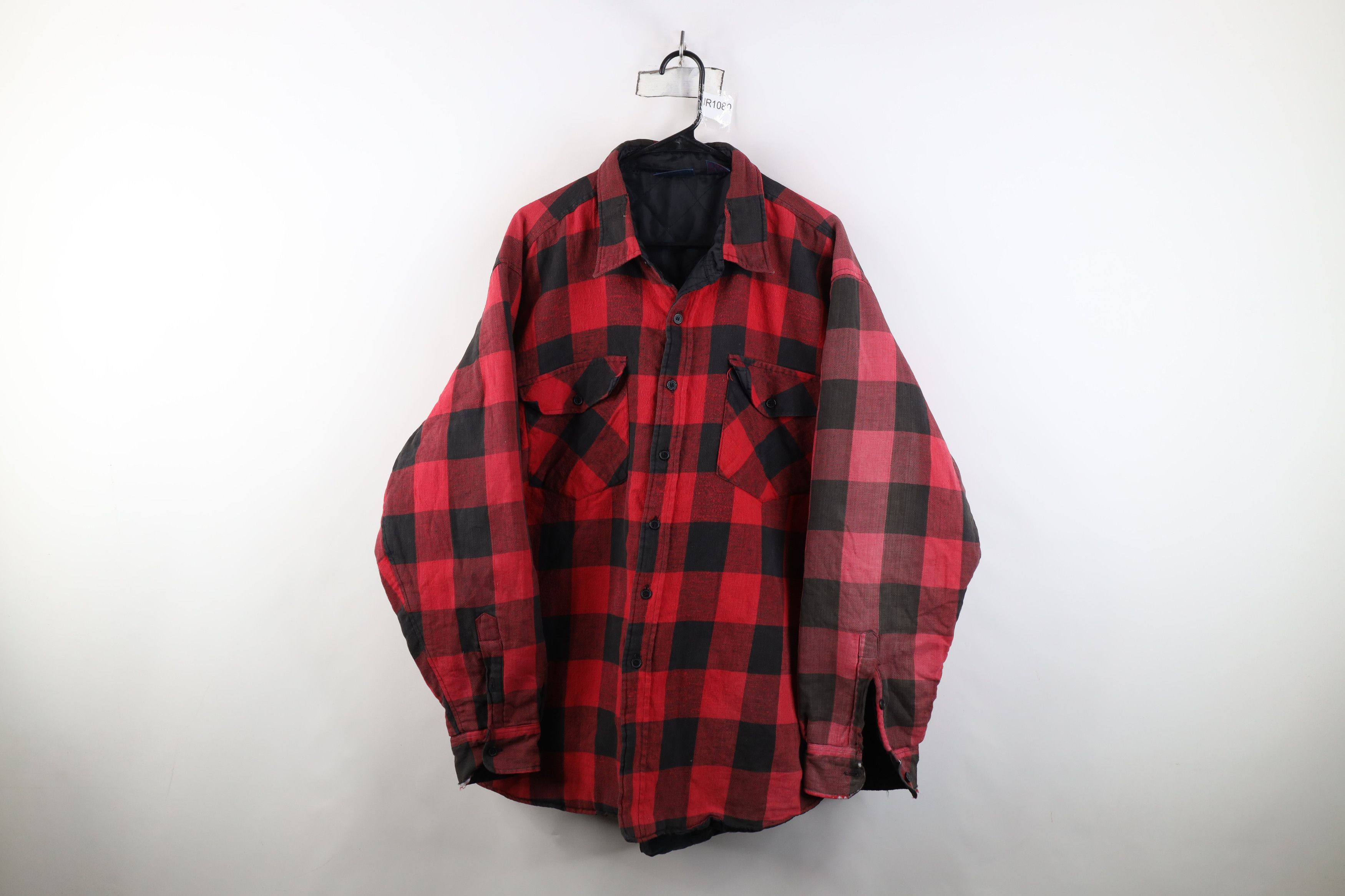 Vintage Vintage 90s Streetwear Quilted Flannel Shirt Jacket Plaid Size US XXL / EU 58 / 5 - 1 Thumbnail