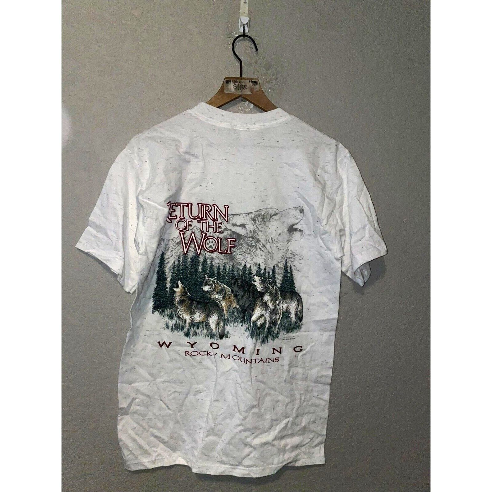 Vintage Vintage Test Print Shirt Arizona Wyoming Wolf White M Tee Size US M / EU 48-50 / 2 - 8 Thumbnail