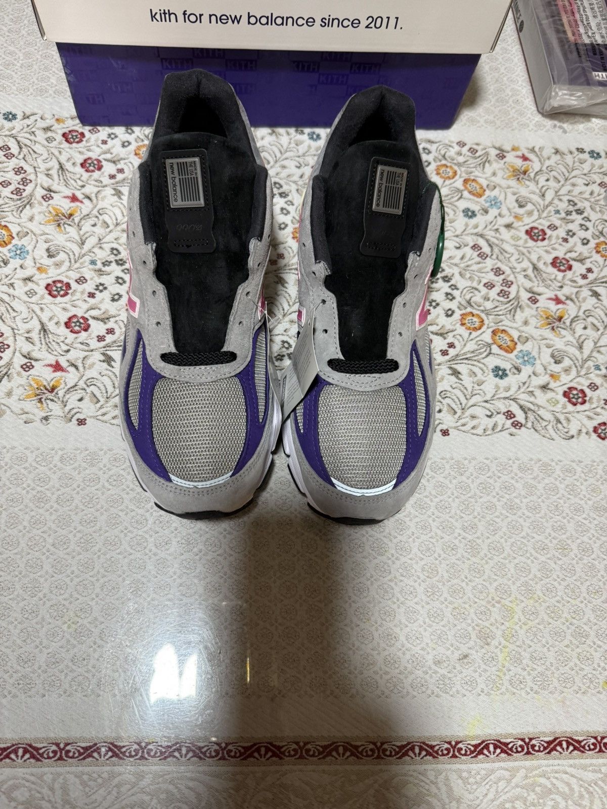 Kith × New Balance NEW BALANCE KITH X UNITED ARROWS & SONS X 990V4 Grey/Pink 11 Size US 11 / EU 44 - 5 Thumbnail