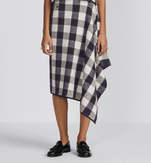 Dior o1w1db10824 Check'n' Wrap Skirt in Grey Black Size 30" / US 8 / IT 44 - 7 Thumbnail