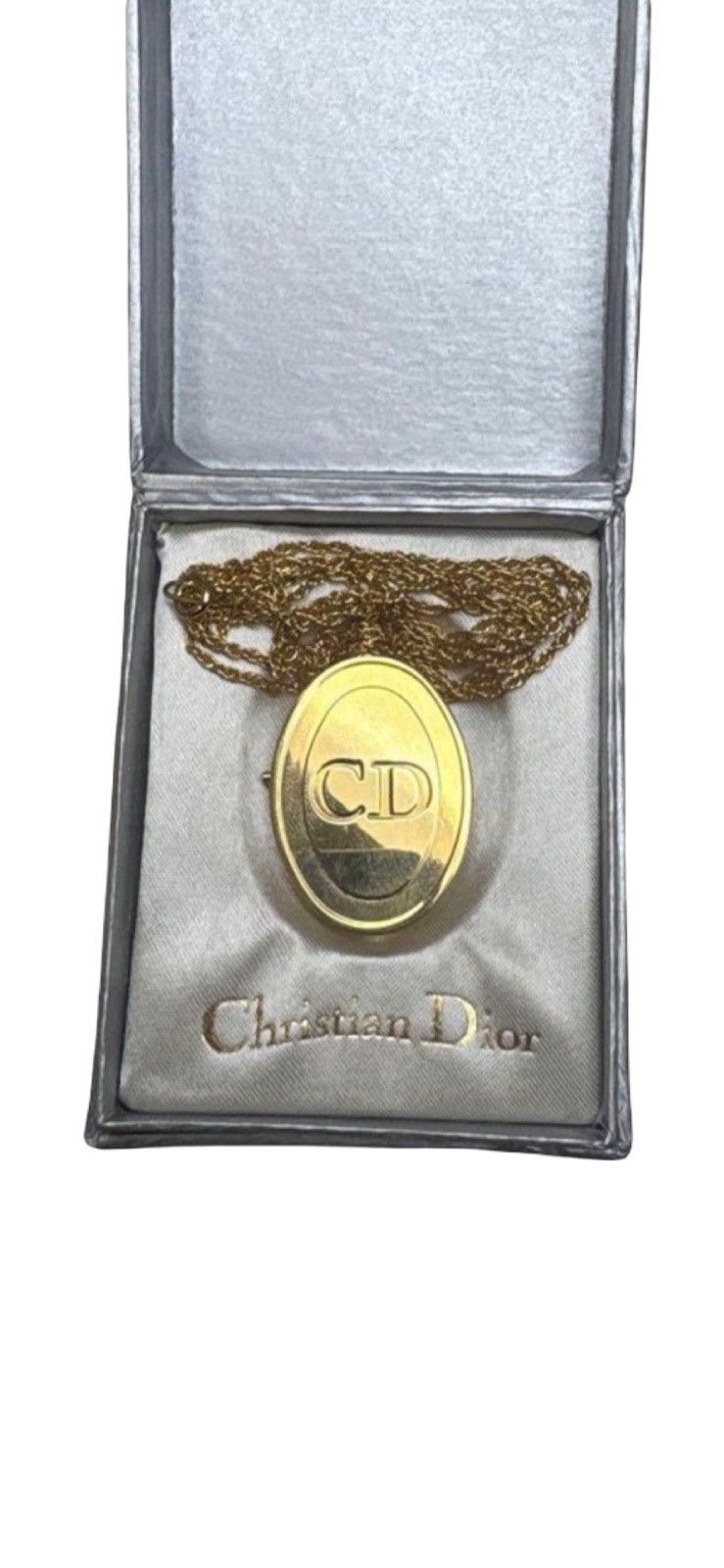 Dior Christian Dior "CD" Logo Oval Clock Necklace /Original Box Size ONE SIZE - 1 Thumbnail