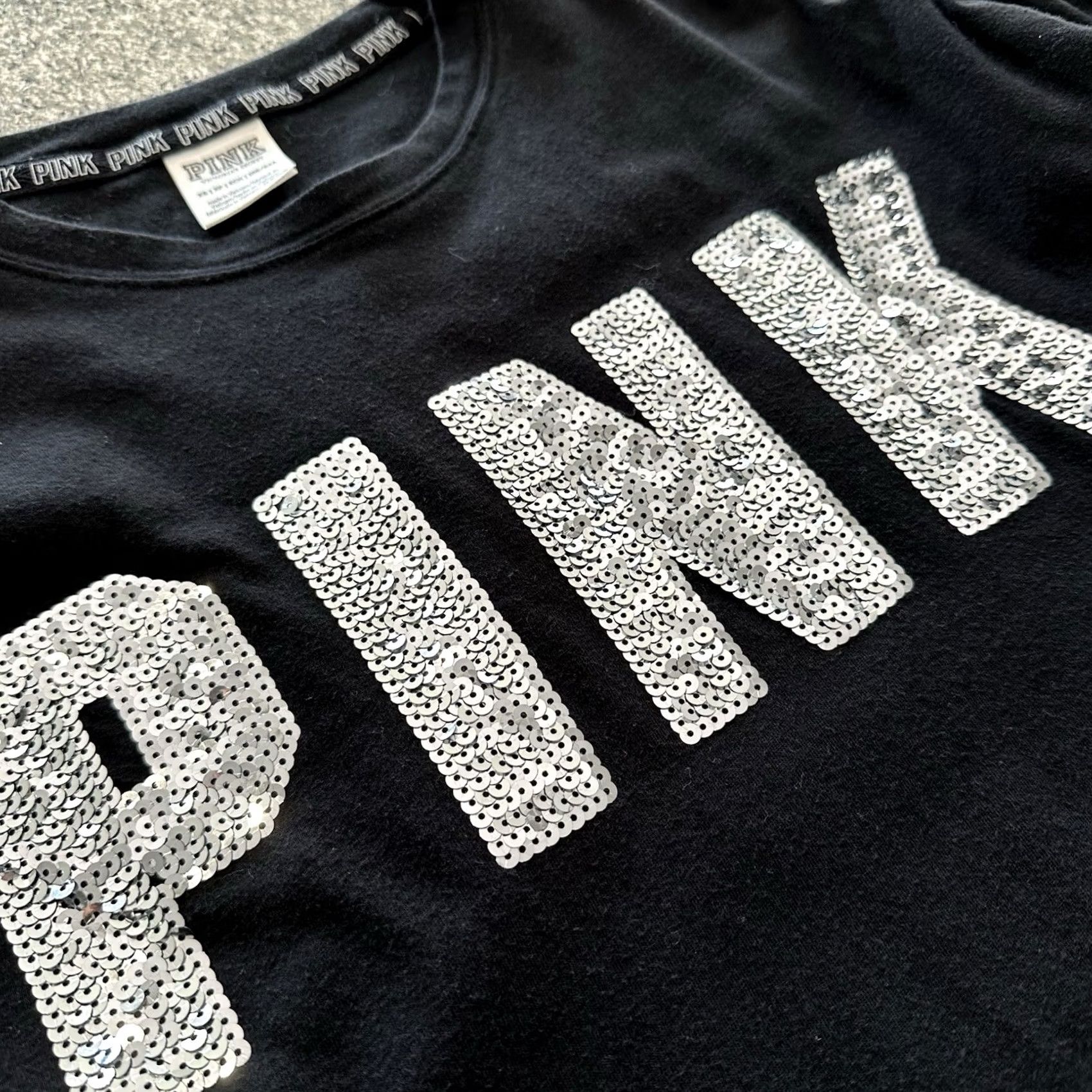 Victoria's Secret Victoria's Secret Pink Top Dress? No—Pink Victoria's Secret Long Sleeve Top Womens XS Black Campus Bling Metallic Shirt Size XS / US 0-2 / IT 36-38 - 2 Thumbnail