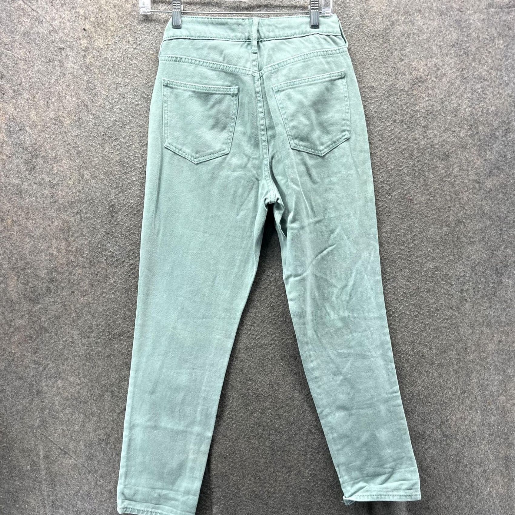 Pacsun PacSun Mom Jeans Womens 24 Light Green High Rise Tapered Leg Denim Pants Jeans Size 42" / US 20 - 2 Thumbnail