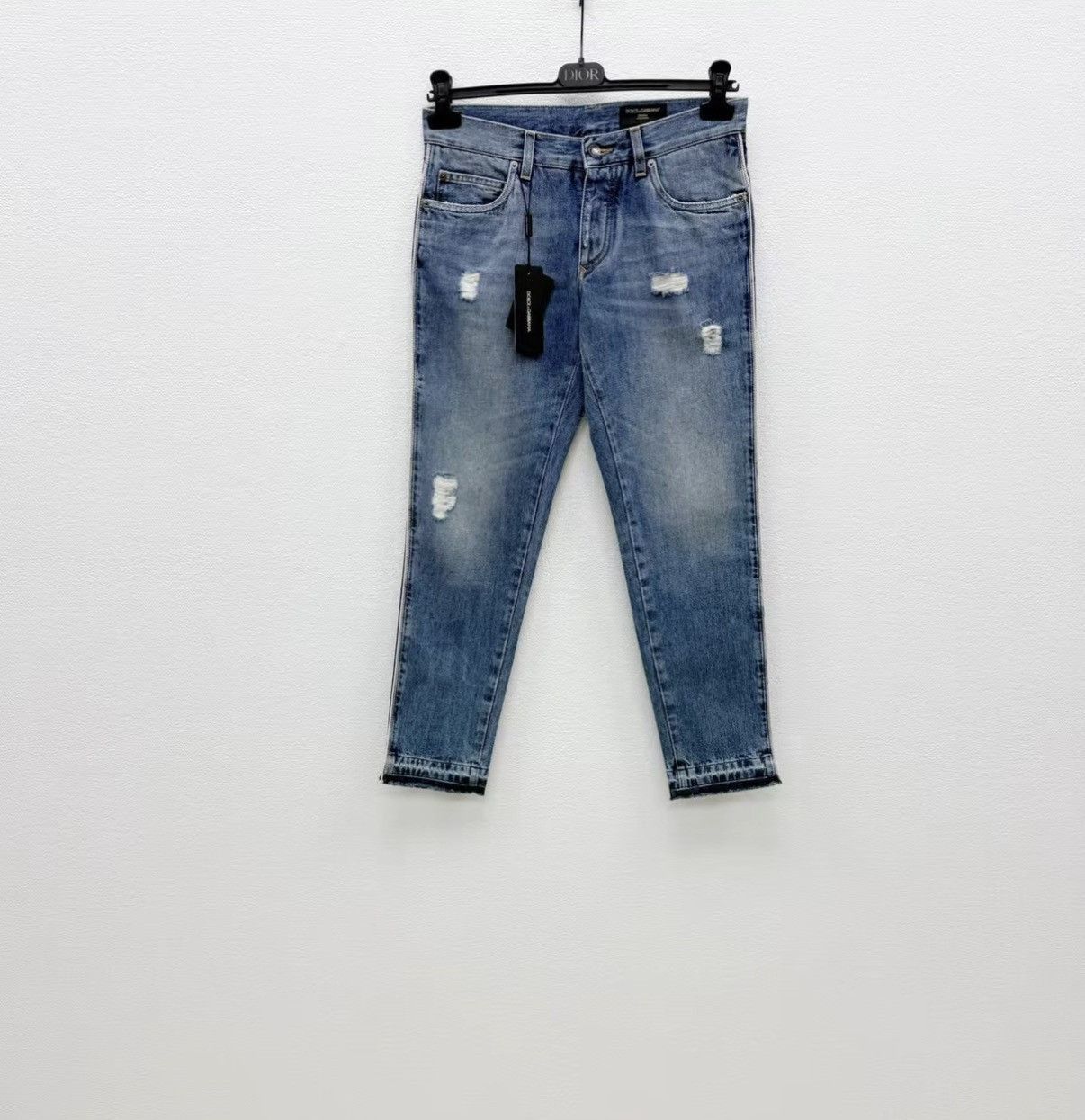 Dolce & Gabbana Blue Distressed Denim Jeans Size 34 Size US 34 / EU 50 - 1 Thumbnail